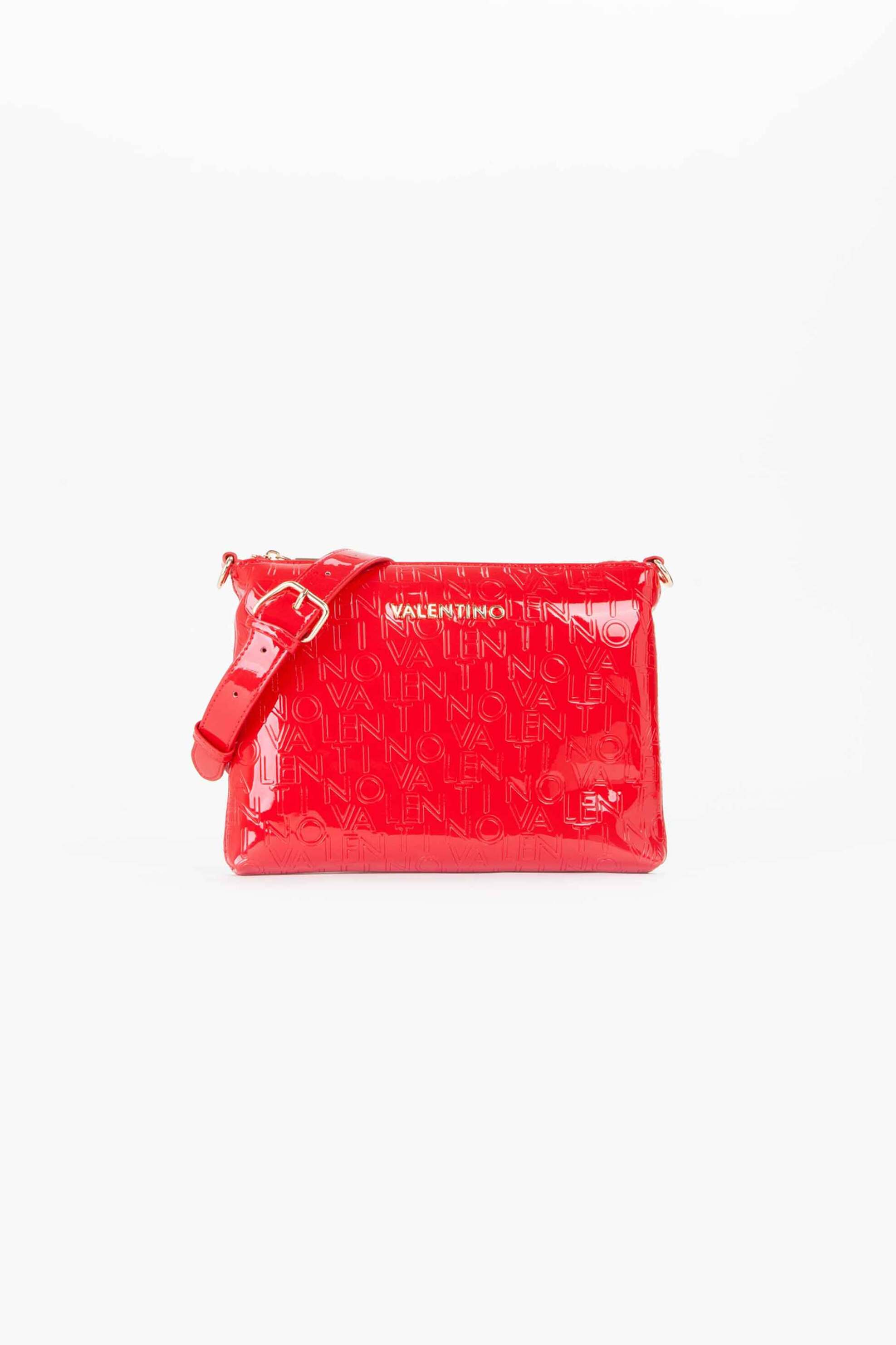 VALENTINO BY MARIO VALENTINO Valentino γυναικείο mini bag με ανάγλυφο σχέδιο και μεταλλικό λογότυπο "Geranium" - 17LVBS8P817/GER Κόκκινο