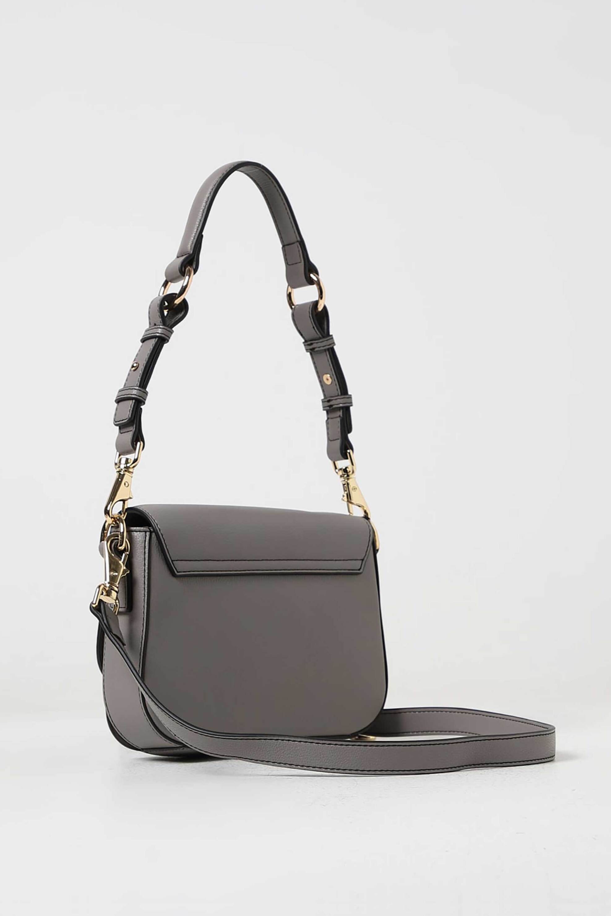 Twinset γυναικεία τσάντα crossbody μονόχρωμη με μεταλλικές λεπτομέρειες - 241TB7132 Γκρι