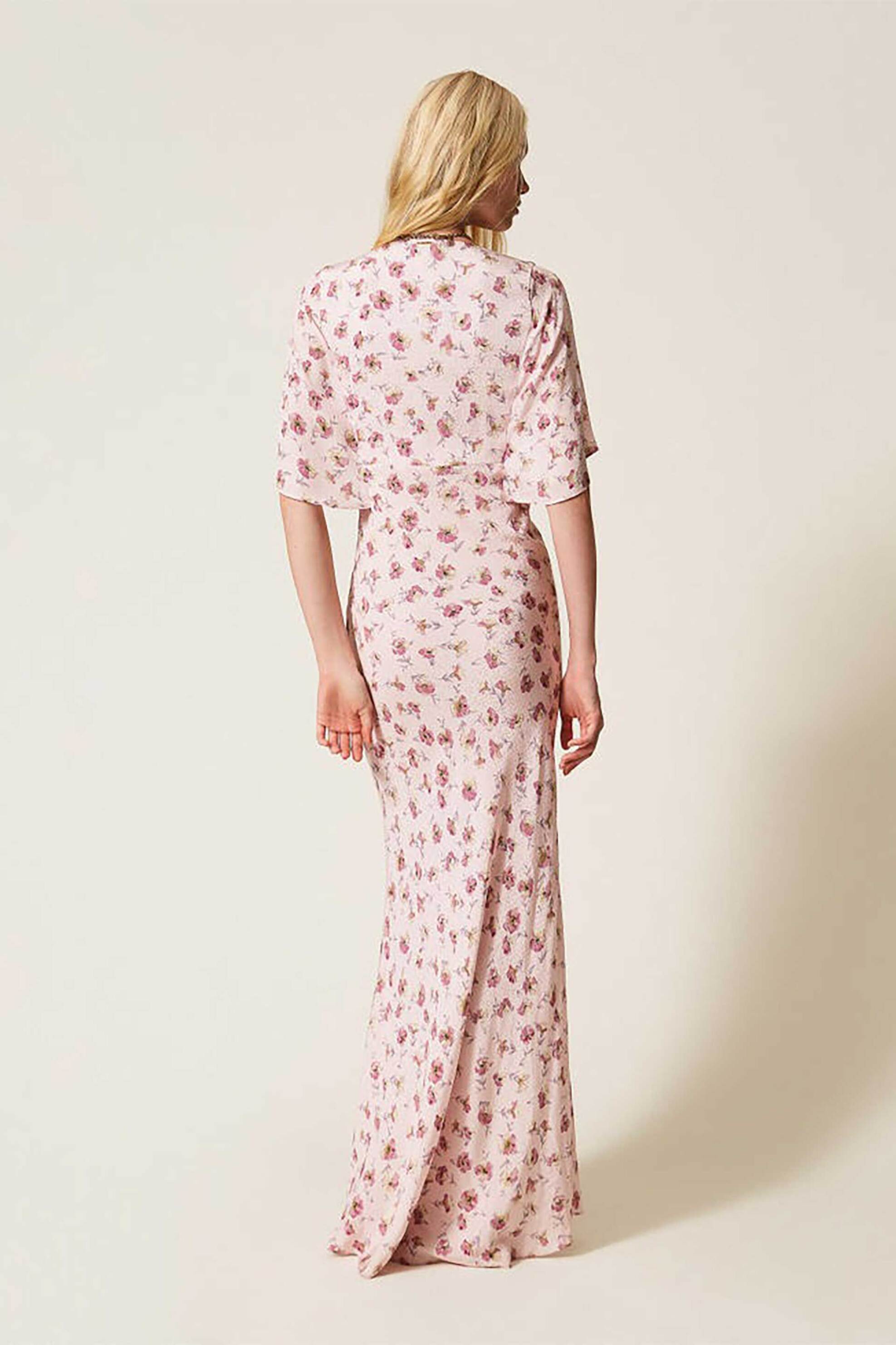 Twinset Γυναικείο Maxi Φόρεμα με Floral Print - 261Tp210A Μαύρο