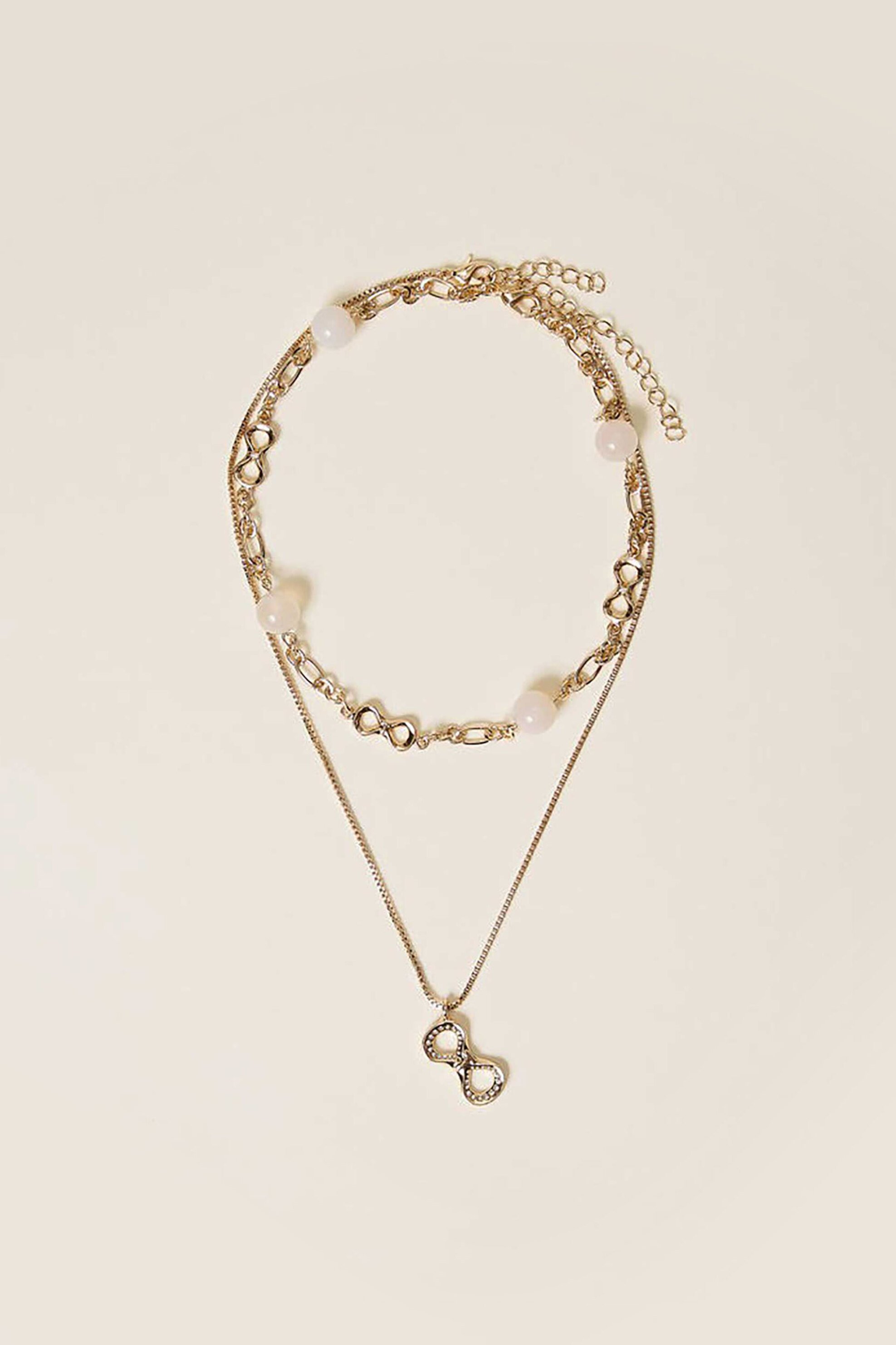 Twinset γυναικείο διπλό κολιέ με αλυσίδα και πέτρες - 261TA4430 Χρυσό