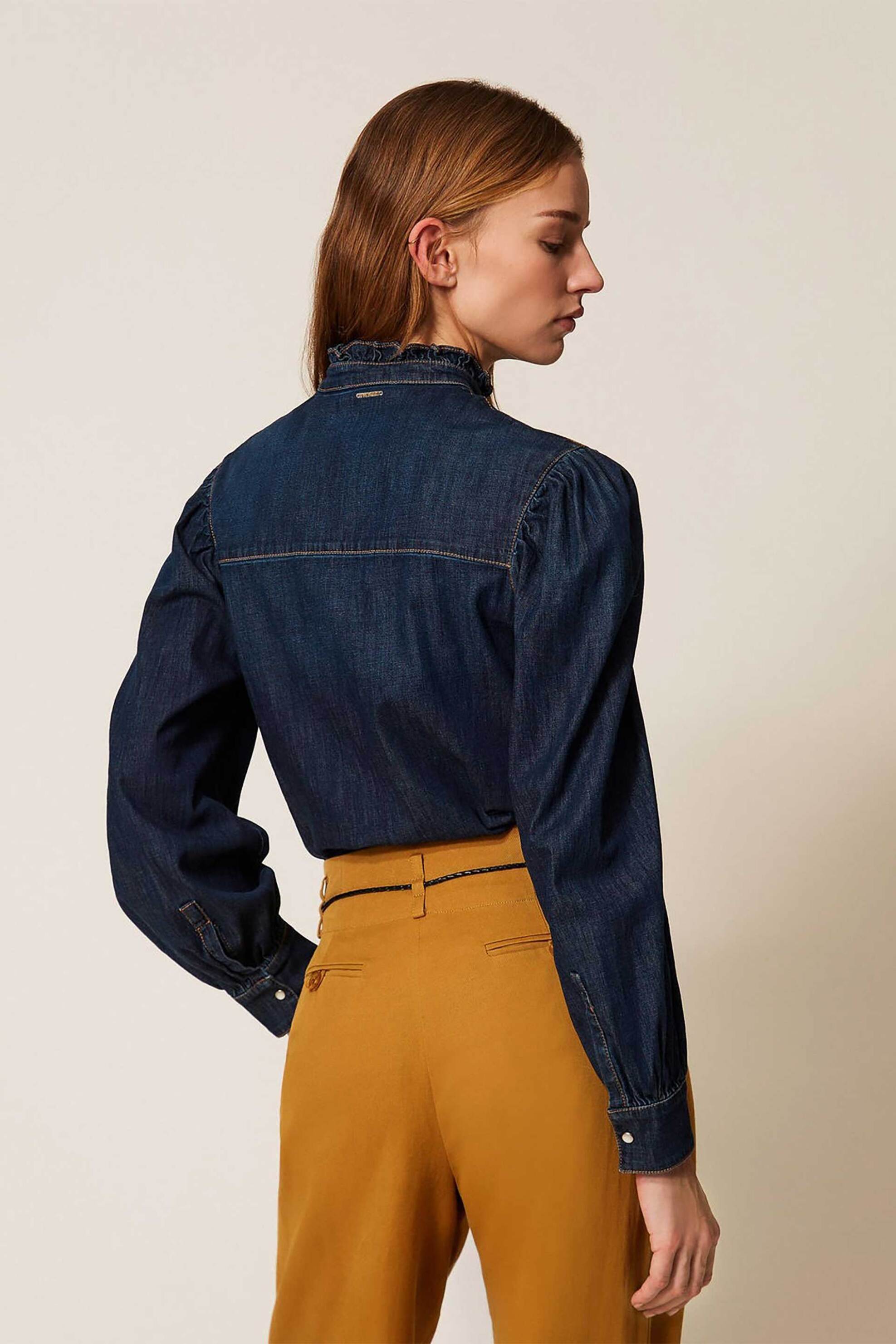 Twinset Γυναικείο Denim με Βολάν - 261Tp2672 Μπλε Σκούρο
