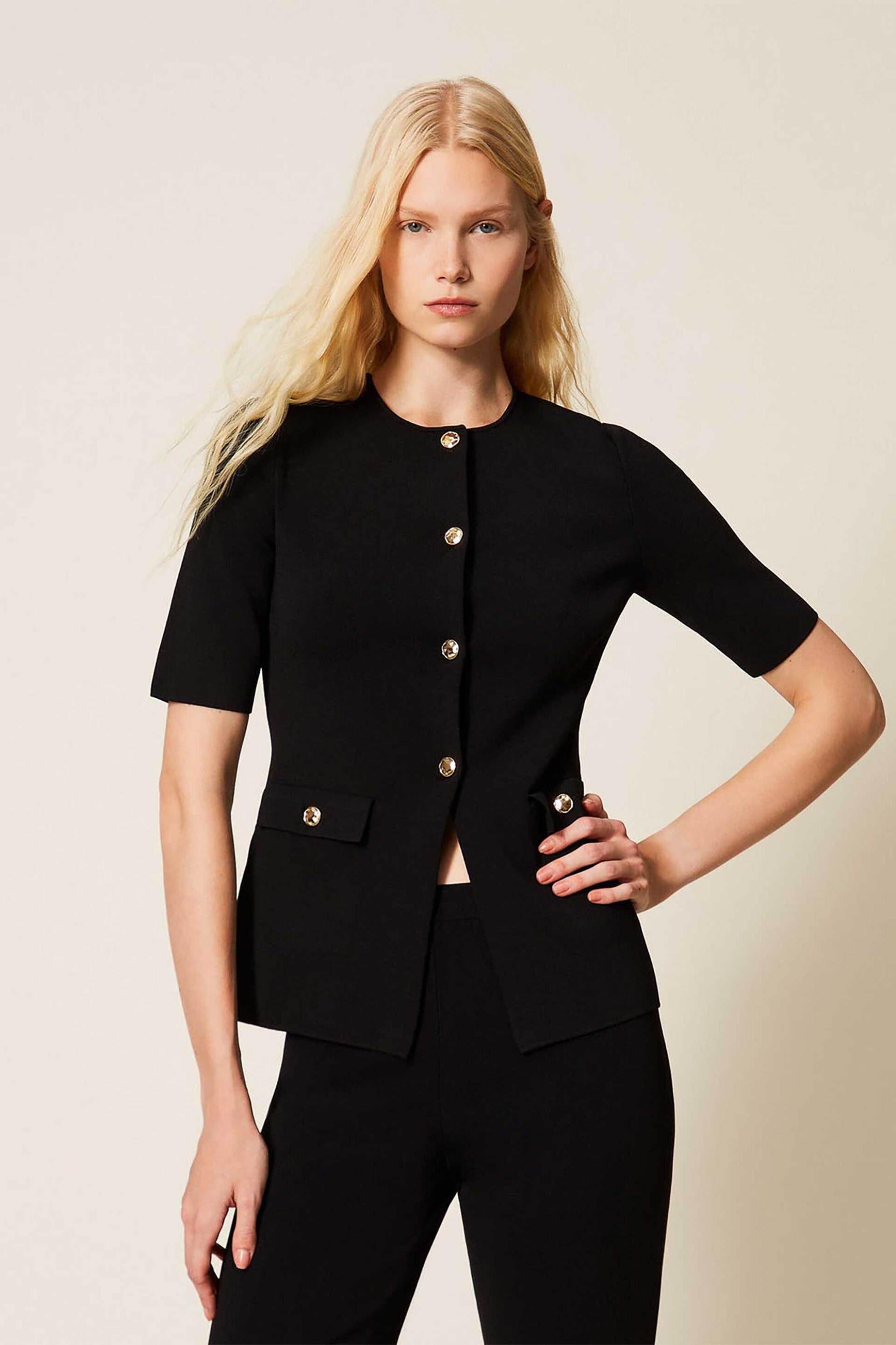 TWINSET Twinset γυναικεία πλεκτή ζακέτα - 261TP3131 Μαύρο