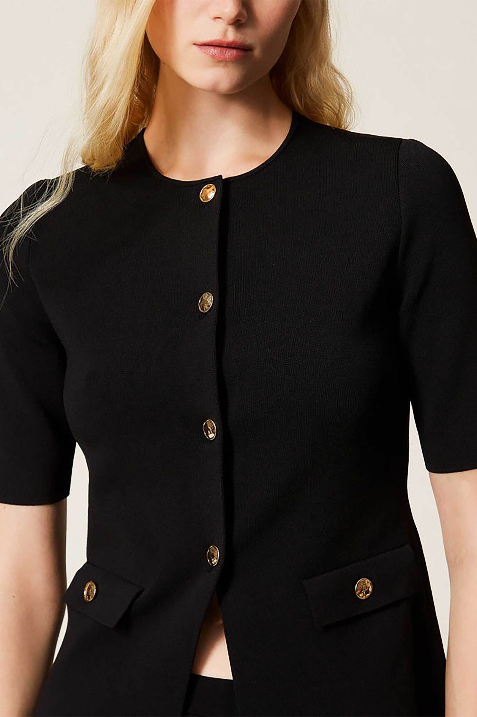 Twinset γυναικεία πλεκτή ζακέτα - 261TP3131 Μαύρο φωτογραφία