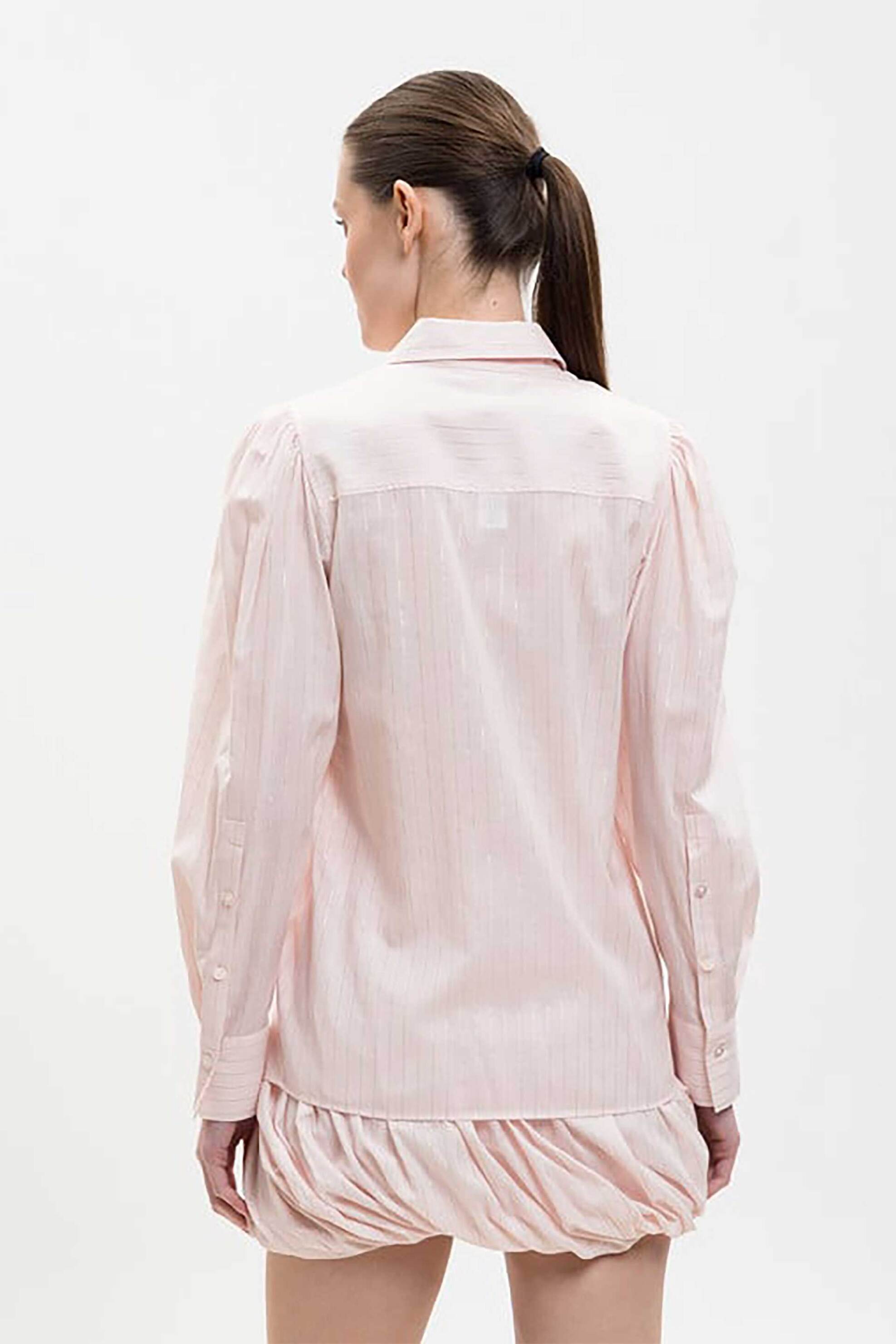TWINSET Twinset γυναικείο ριγέ πουκάμισο - 261TE2081 Ροζ - 3