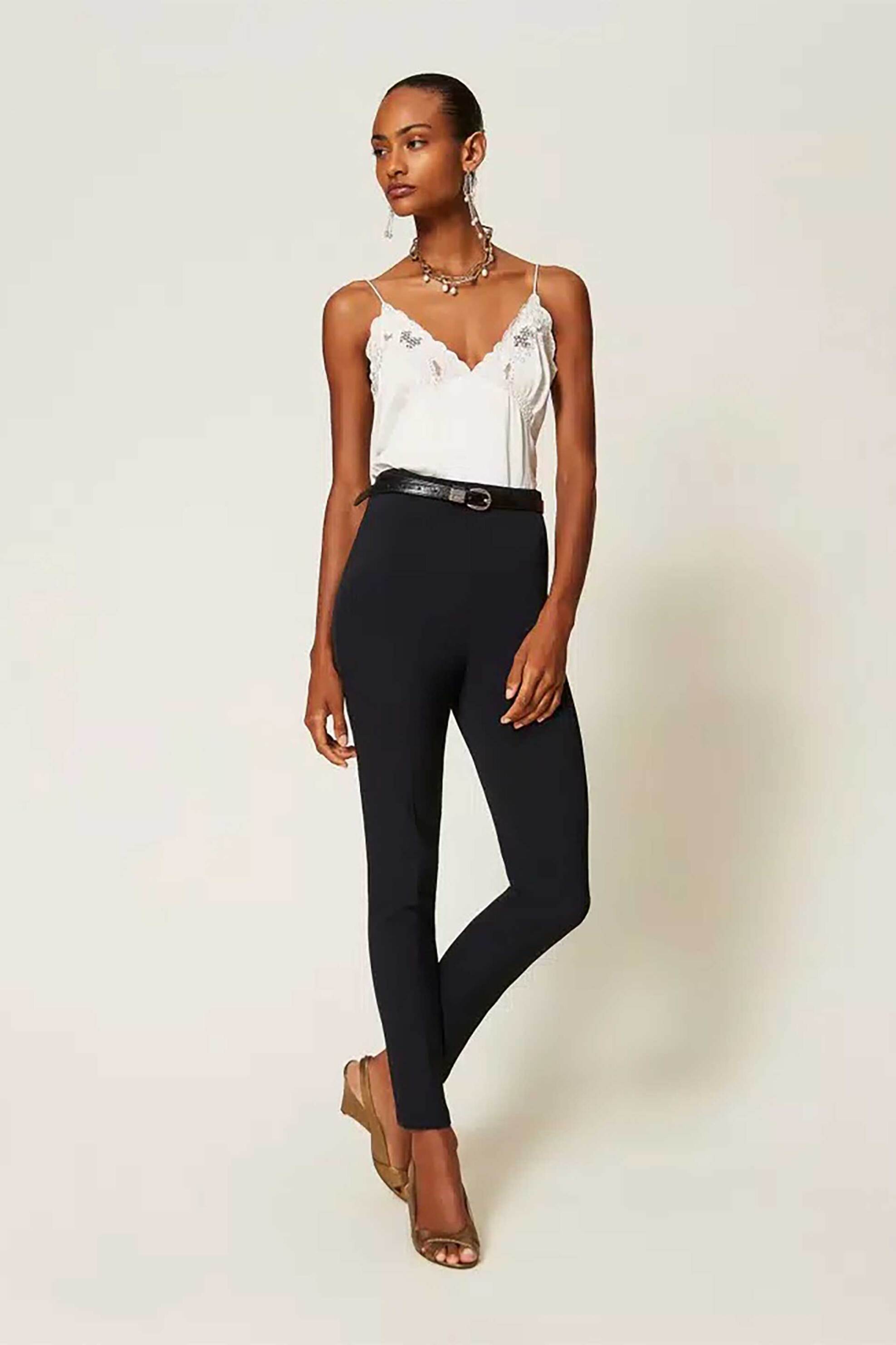 TWINSET Twinset γυναικείο παντελόνι κολάν - 262TT2330 Μαύρο