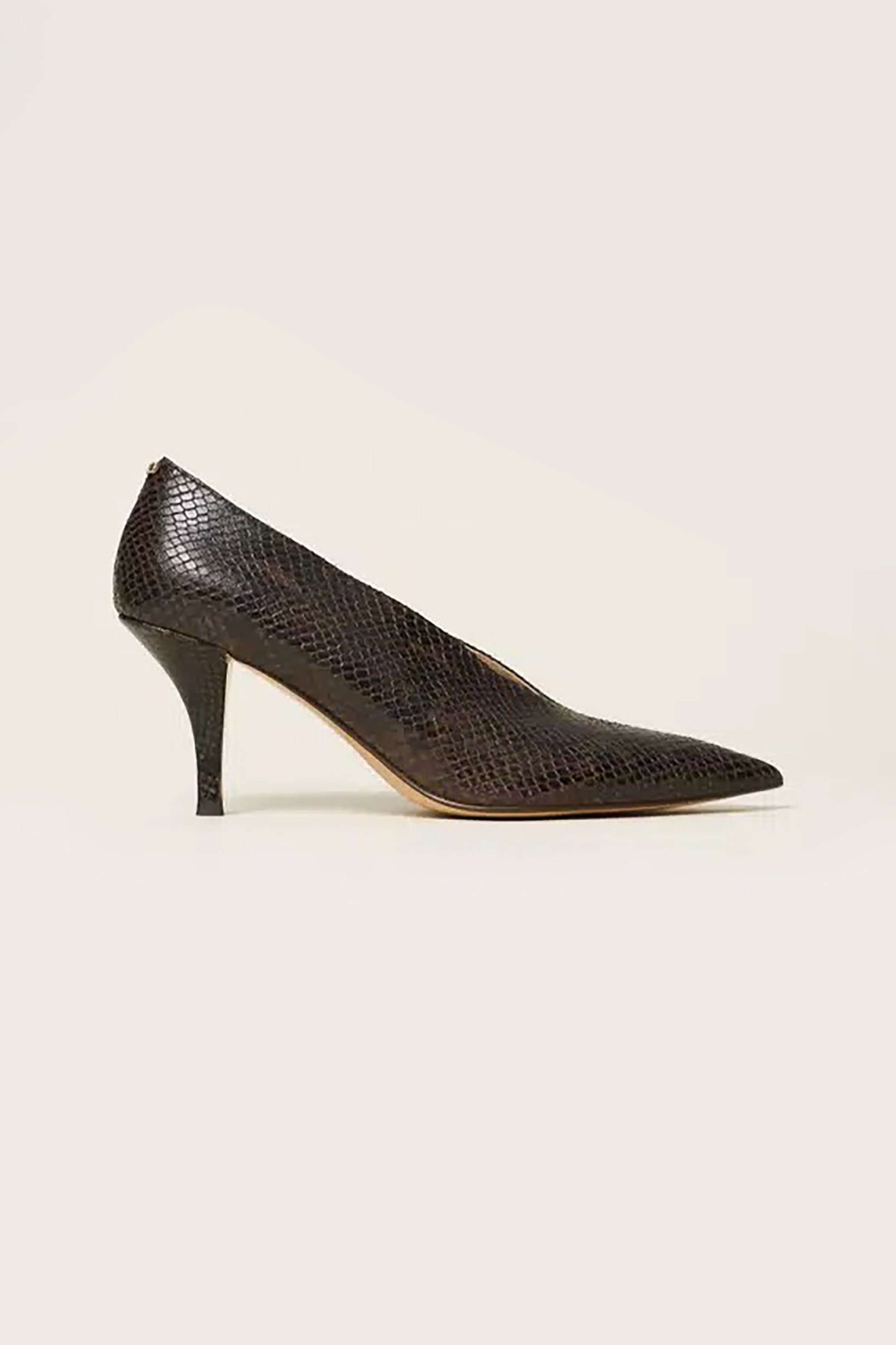 Twinset γυναικείες γόβες με python print - 262TGT070 Καφέ