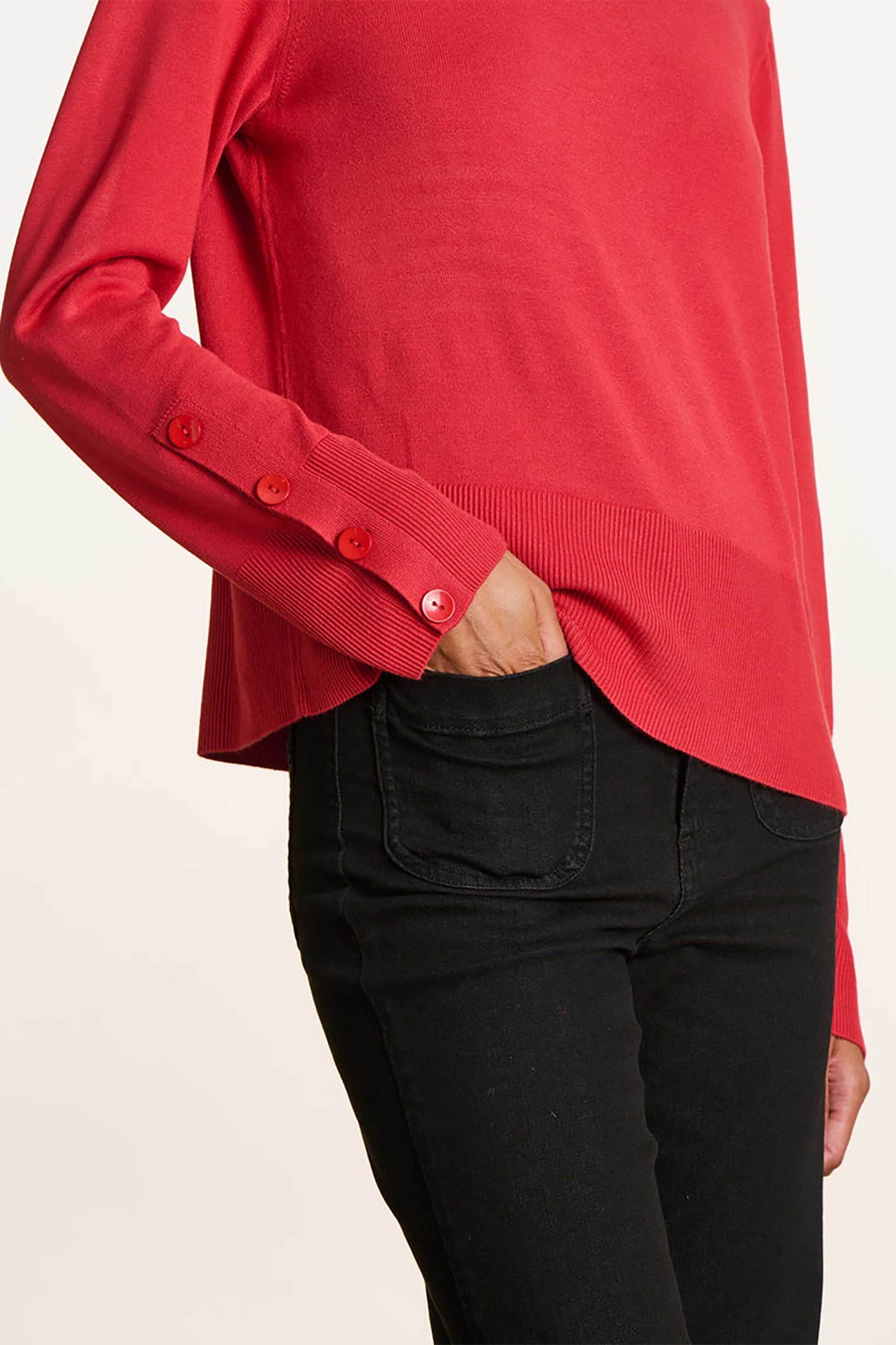 La Fée Maraboutée γυναικείο πουλόβερ μονόχρωμο - FK-PU-EASTER Κόκκινο φωτογραφία