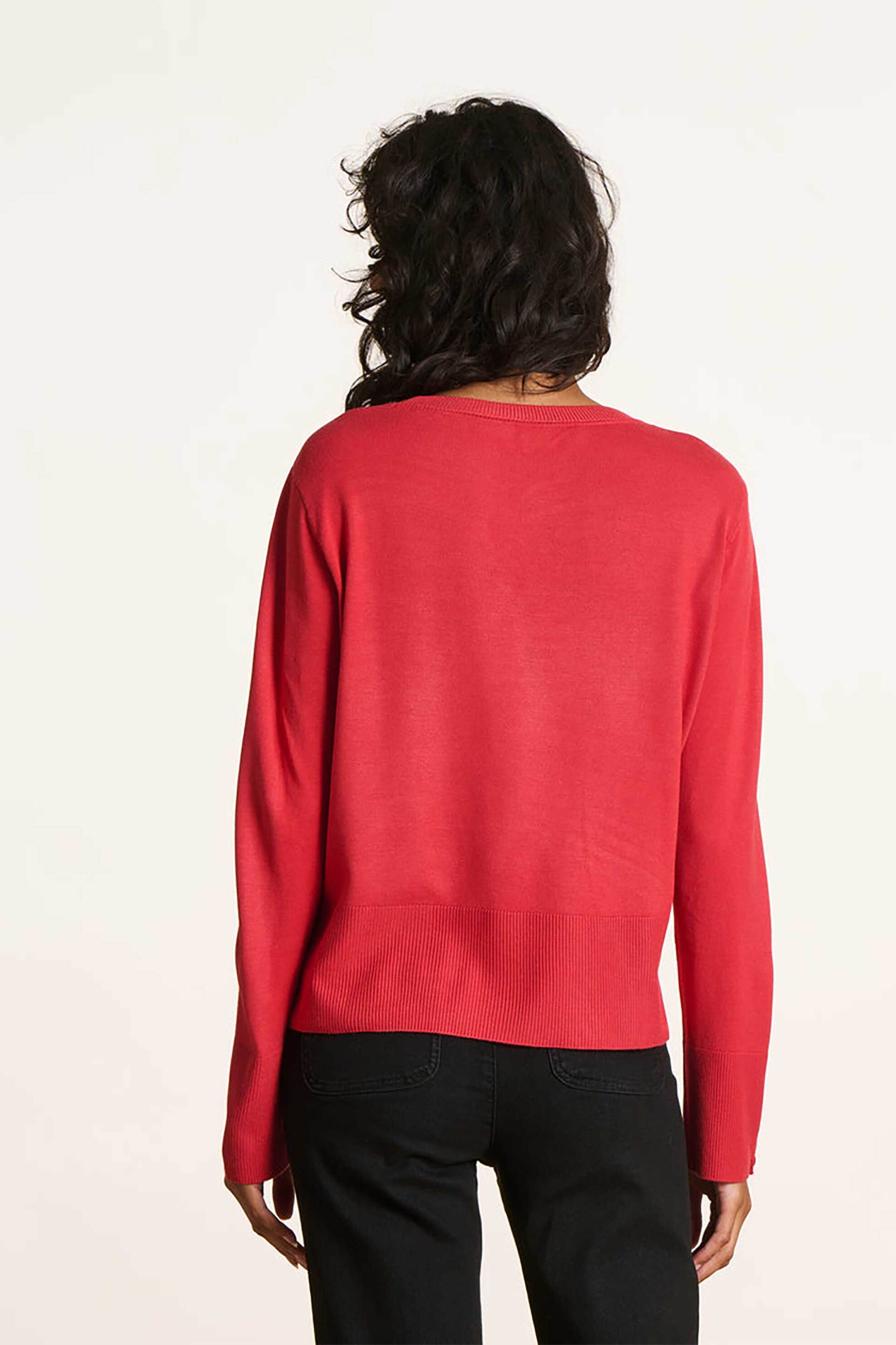 La Fée Maraboutée γυναικείο πουλόβερ μονόχρωμο - FK-PU-EASTER Κόκκινο φωτογραφία