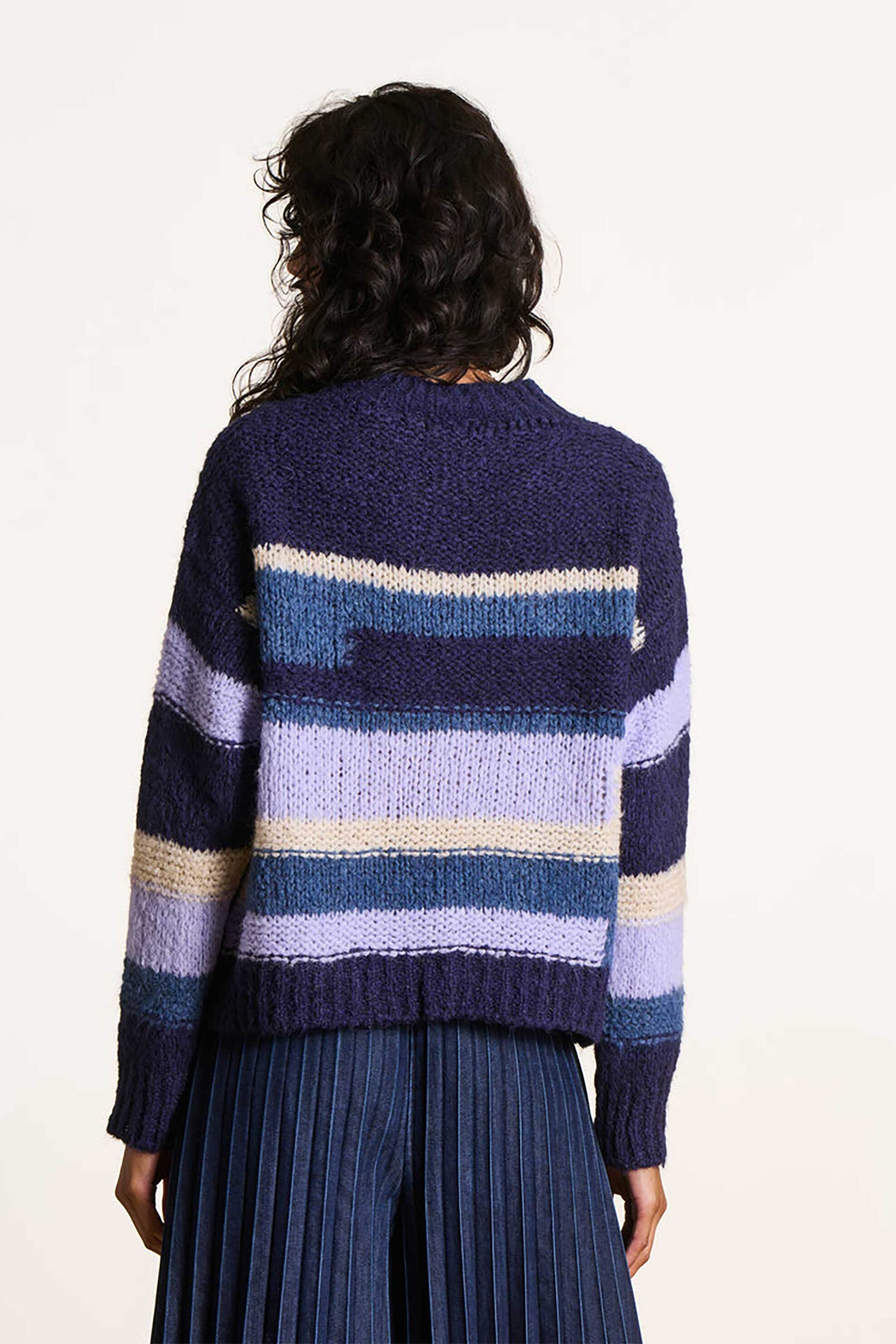 La Fée Maraboutée γυναικείο πουλόβερ με ριγέ σχέδιο - FK-PU-EFEMER Μπλε φωτογραφία