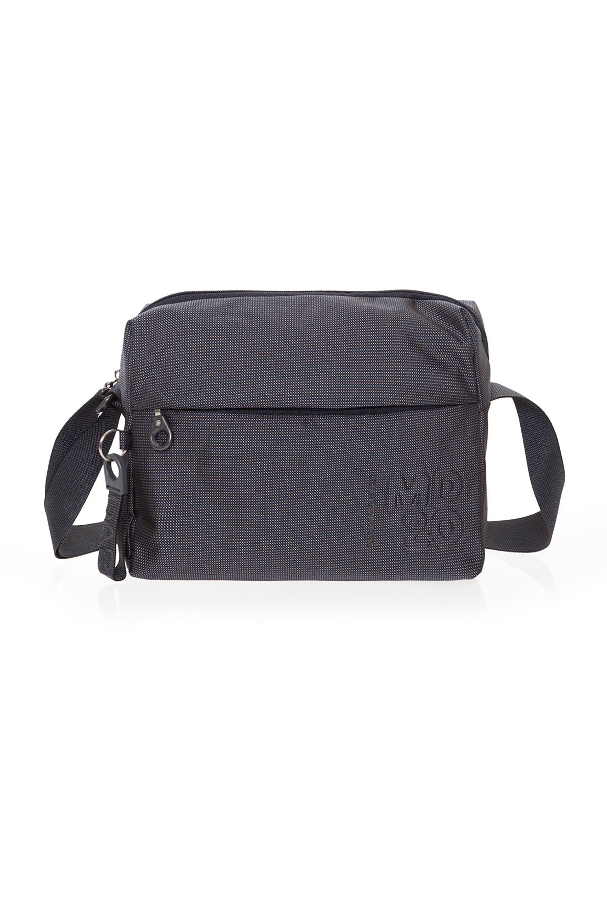 MANDARINA DUCK Mandarina Duck γυναικεία τσάντα crossbody μονόχρωμη με μικροσχέδιο και ανάγλυφο λογότυπο "MD 20" - P10QMTV8 Γκρι Γαλάζιο