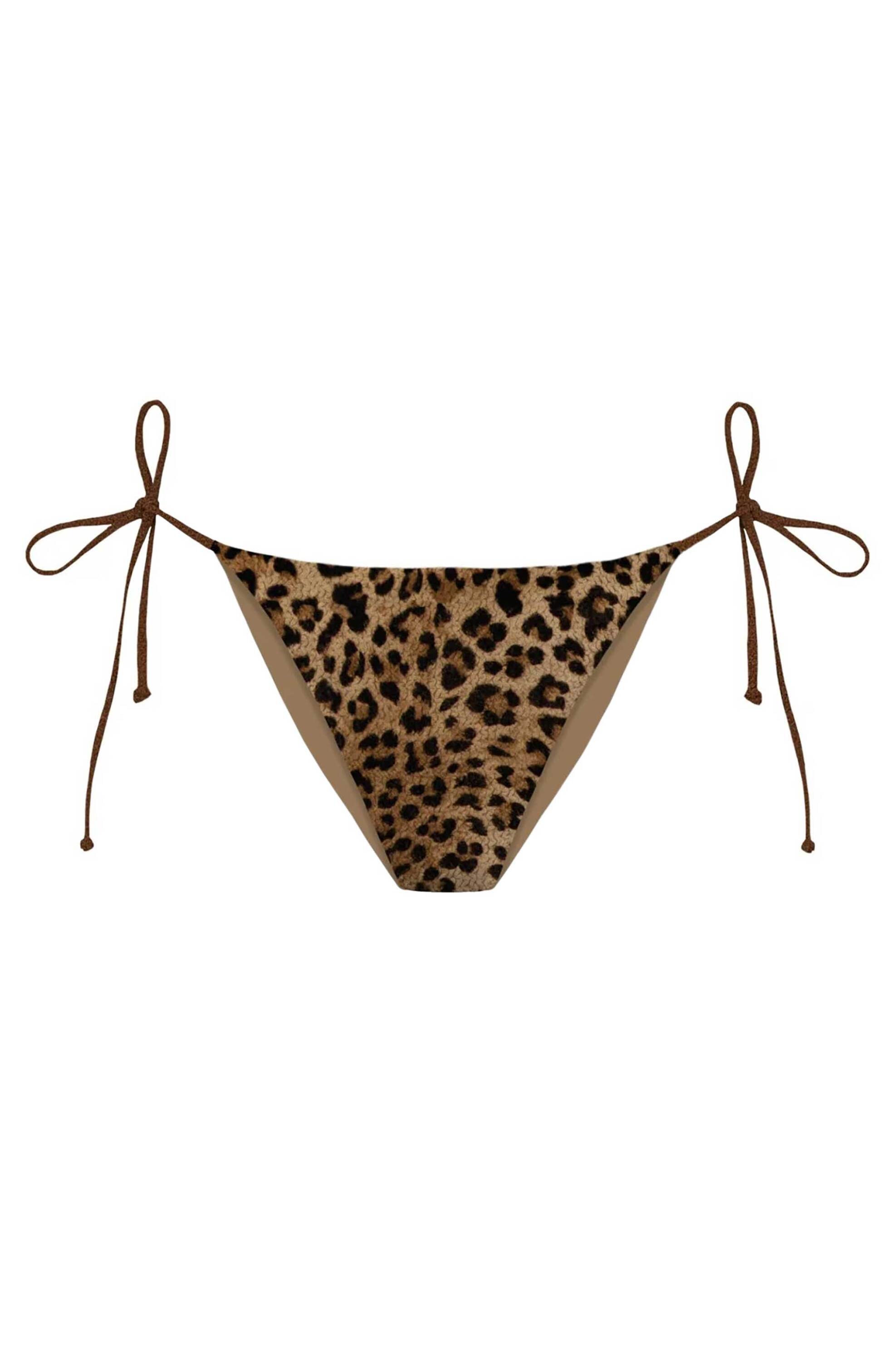 MC2 Saint Barth γυναικείο μαγιό μπικίνι σλιπ με animal print "Leopard 19" - VIR0013-00048L Καφέ