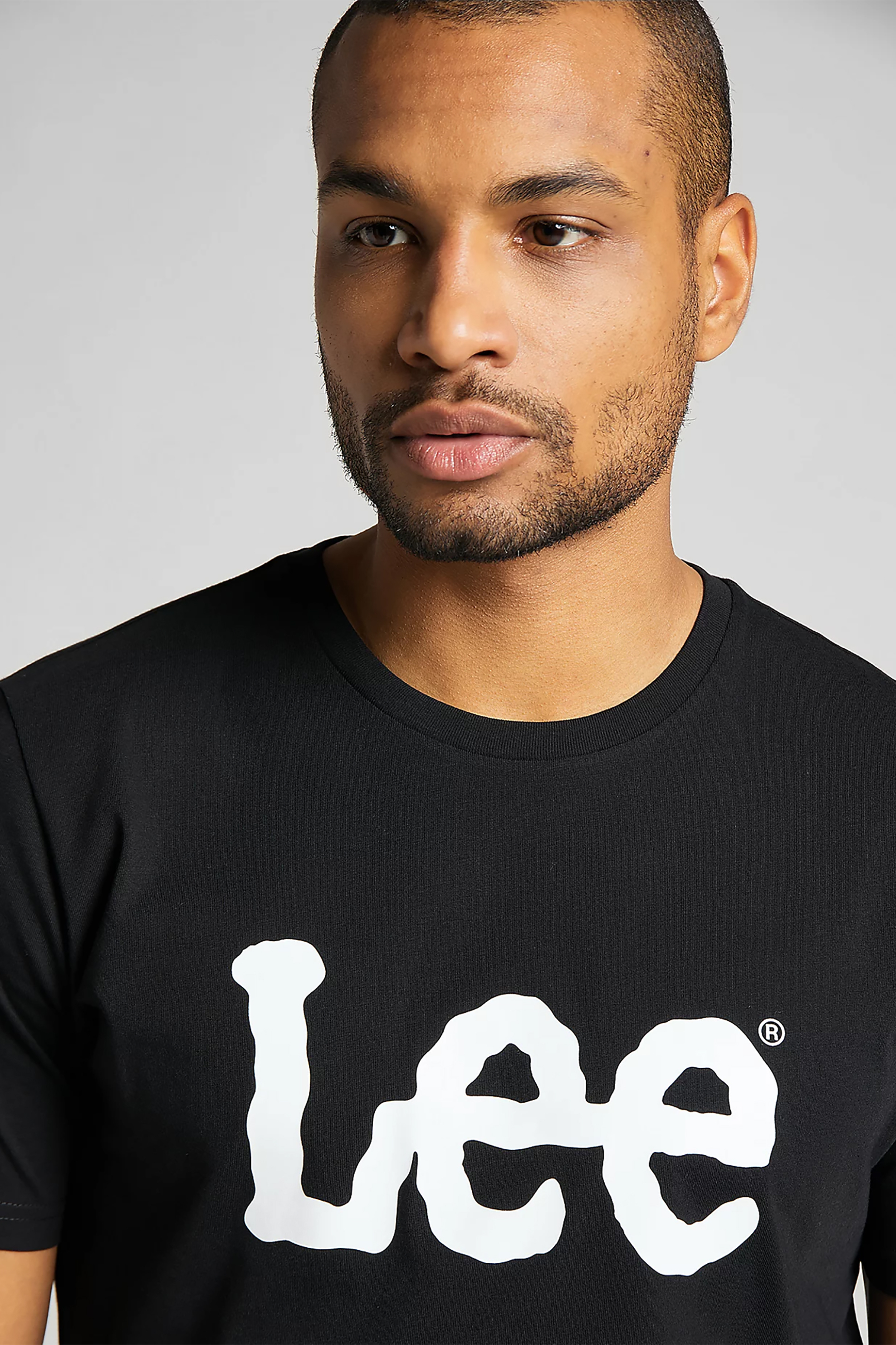 Lee ανδρικό T-shirt Regular Fit "Wobbly Logo Tee" - L65QAI01-** Μαύρο φωτογραφία