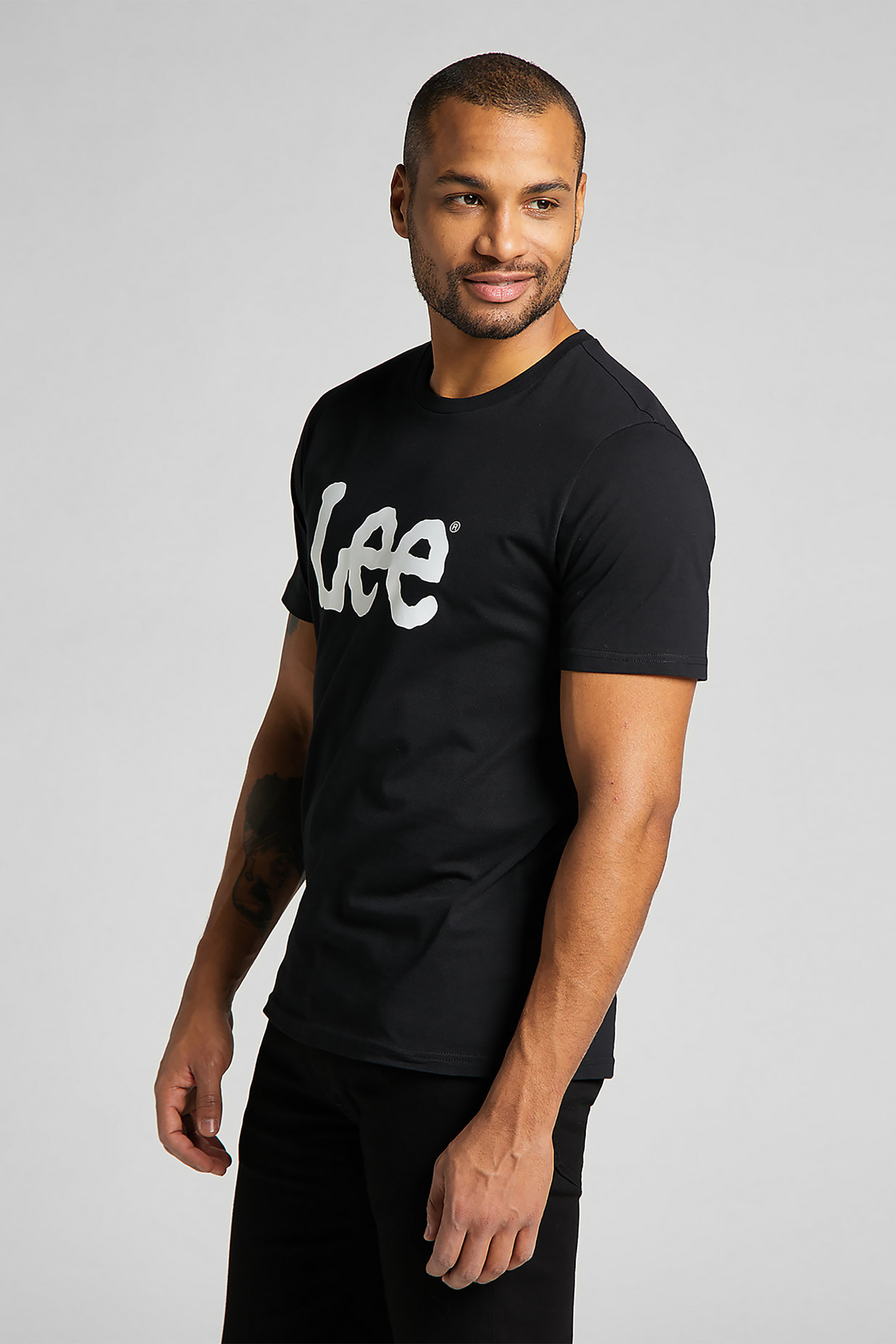 Lee ανδρικό T-shirt Regular Fit "Wobbly Logo Tee" - L65QAI01-** Μαύρο φωτογραφία