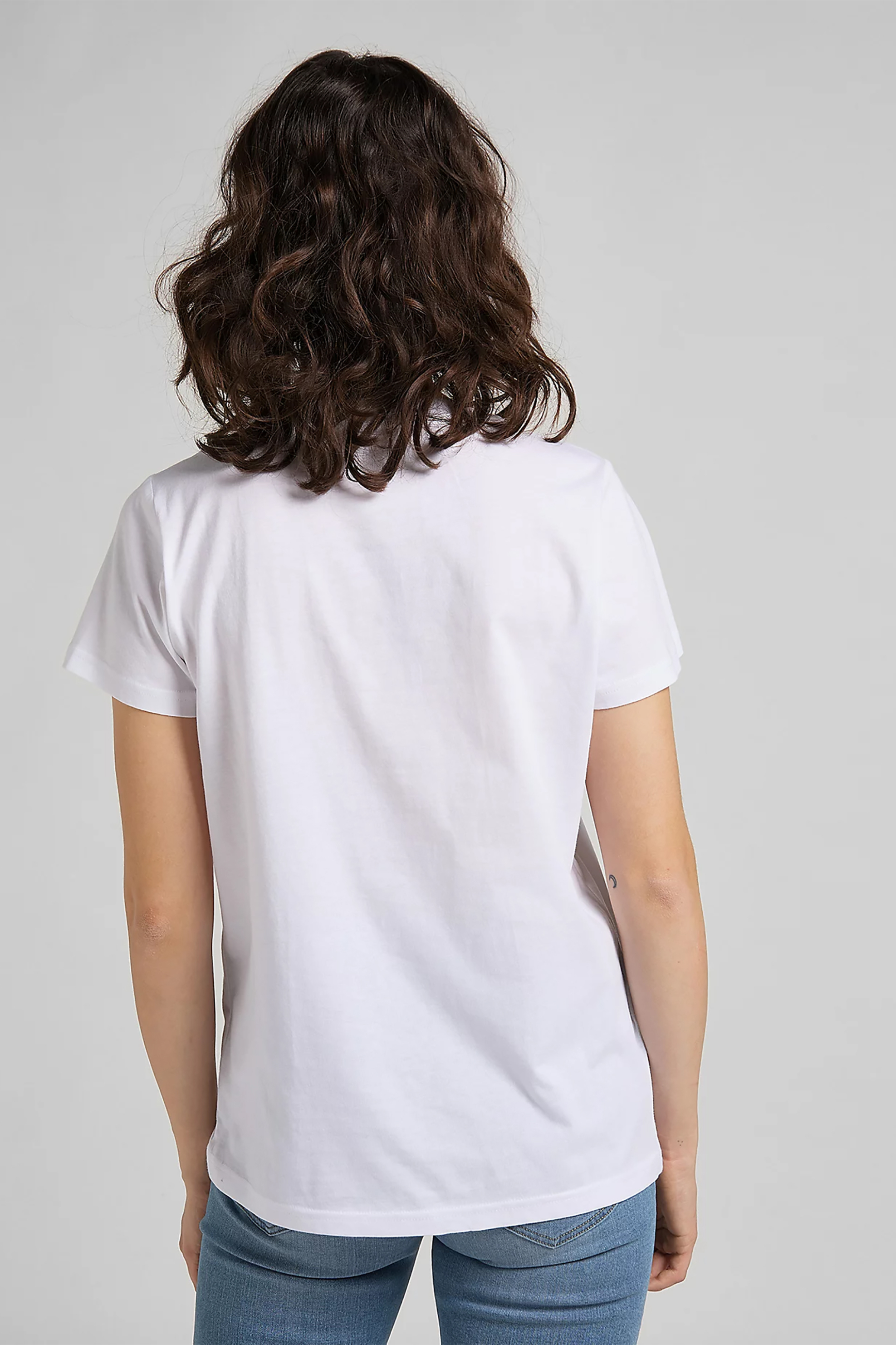 Lee γυναικείο T-shirt με logo print Regular Fit "Logo Tee" - L42UER12-** Λευκό φωτογραφία