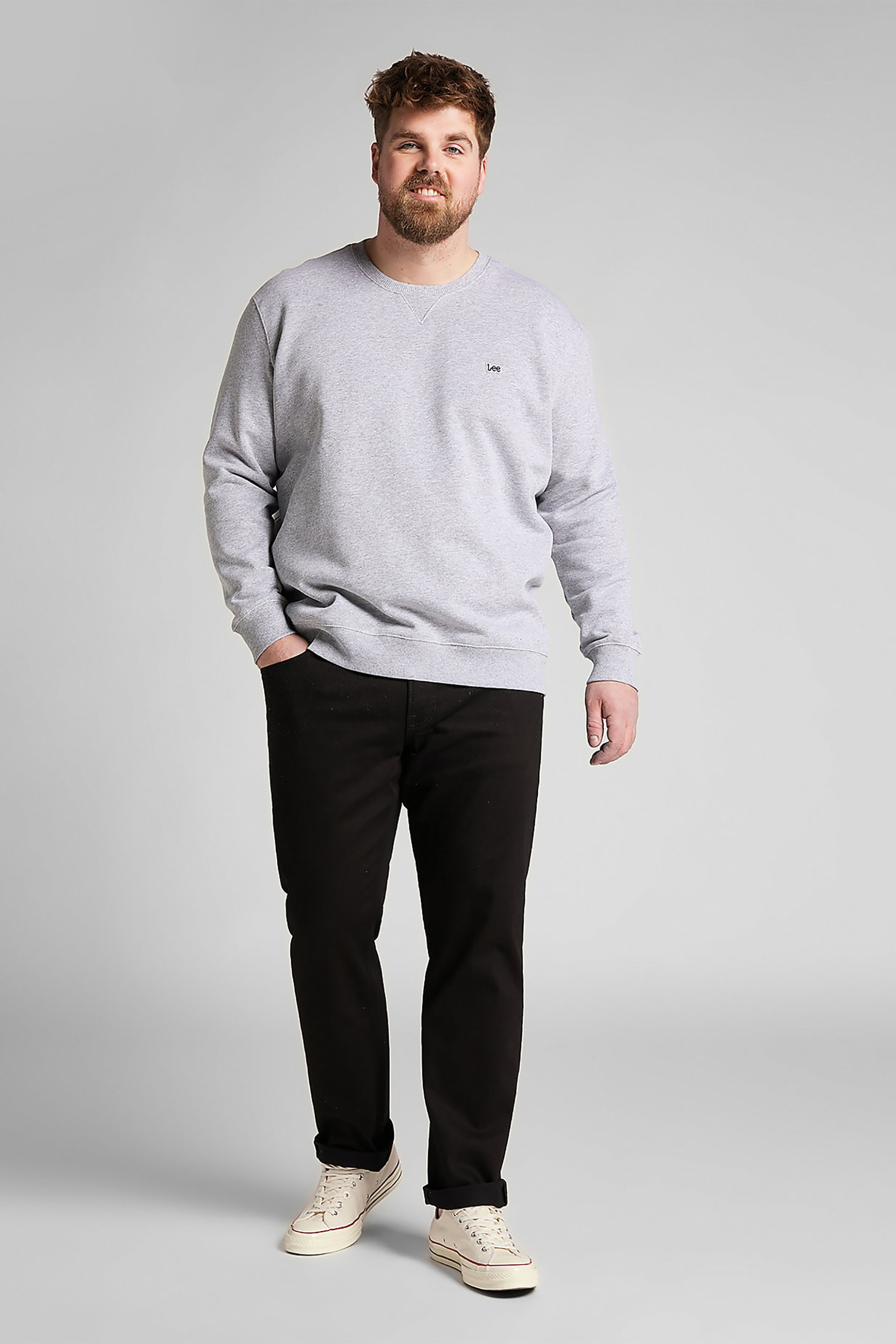 Lee® ανδρικό τζιν παντελόνι πεντάτσεπο με logo patch Straight Fit "Daren" - L707HFAE-** Μαύρο