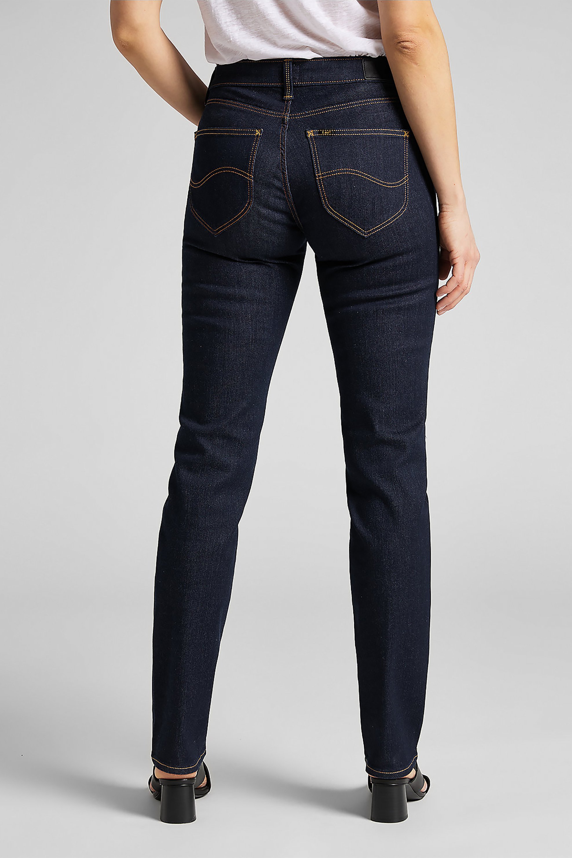 Lee Γυναικείο Τζιν Παντελόνι Πεντάτσεπο Straight Fit Marion - L301Frfh Denim Blue Σκούρο