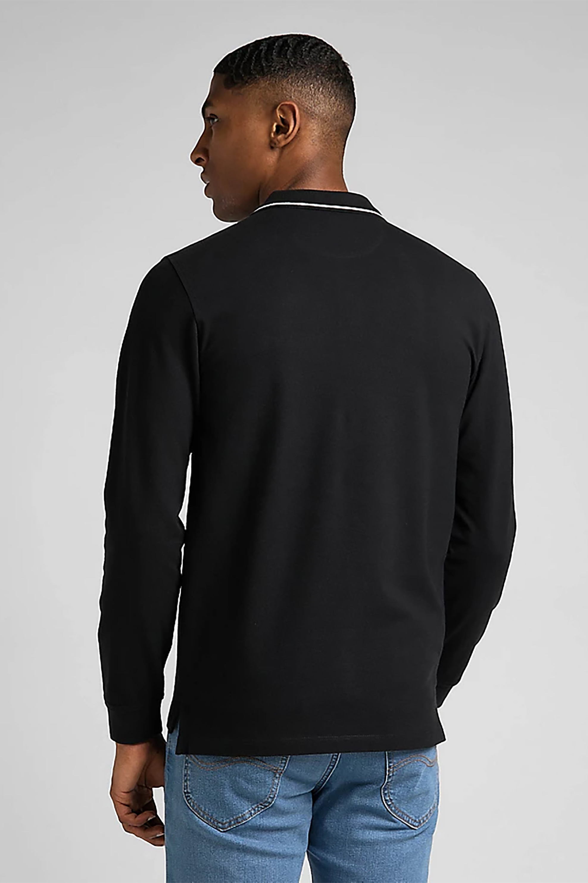 Lee® ανδρική μπλούζα πόλο με κεντημένο λογότυπο στο στήθος - L61VRL02 Μαύρο φωτογραφία