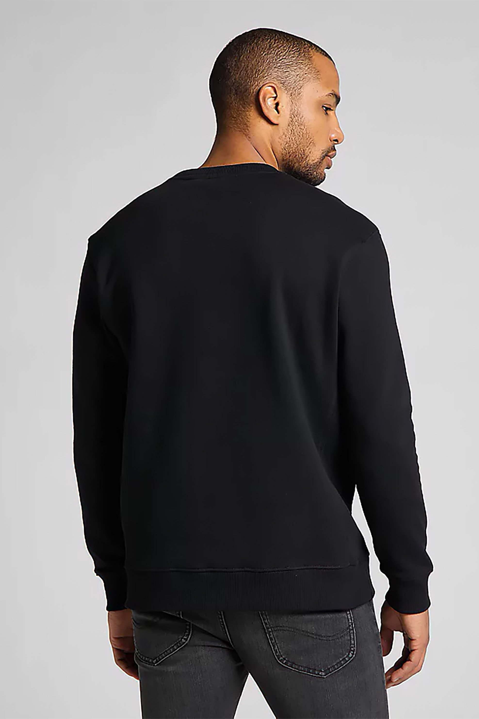 Lee ανδρική μπλούζα φούτερ μονόχρωμη με κεντημένο λογότυπο στο στήθος - L81ITJ01-** Μαύρο φωτογραφία