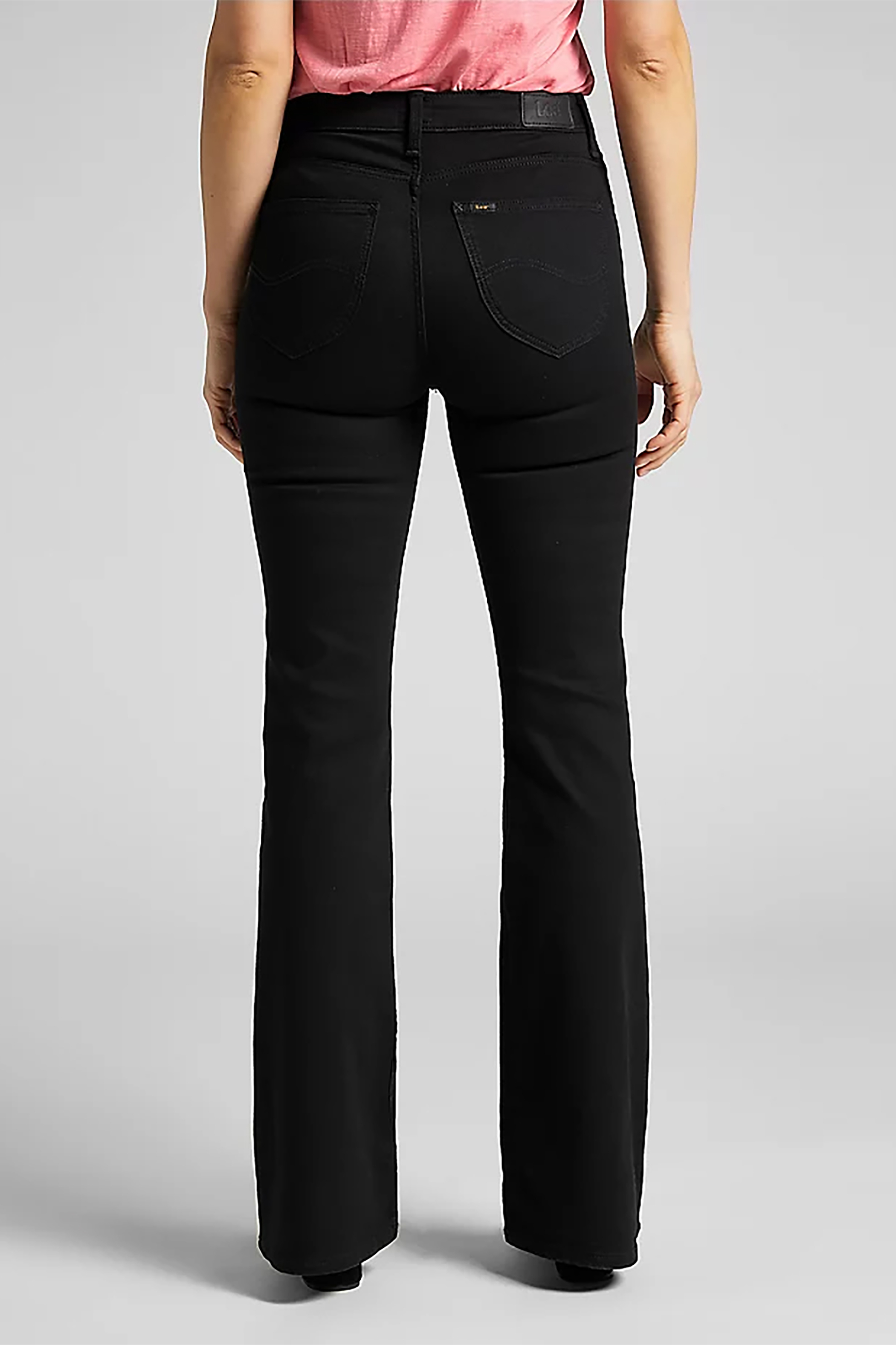 Lee γυναικείο τζην παντελόνι ψηλόμεσο flared με logo patch "Breese" - L32YFS47 Μαύρο φωτογραφία