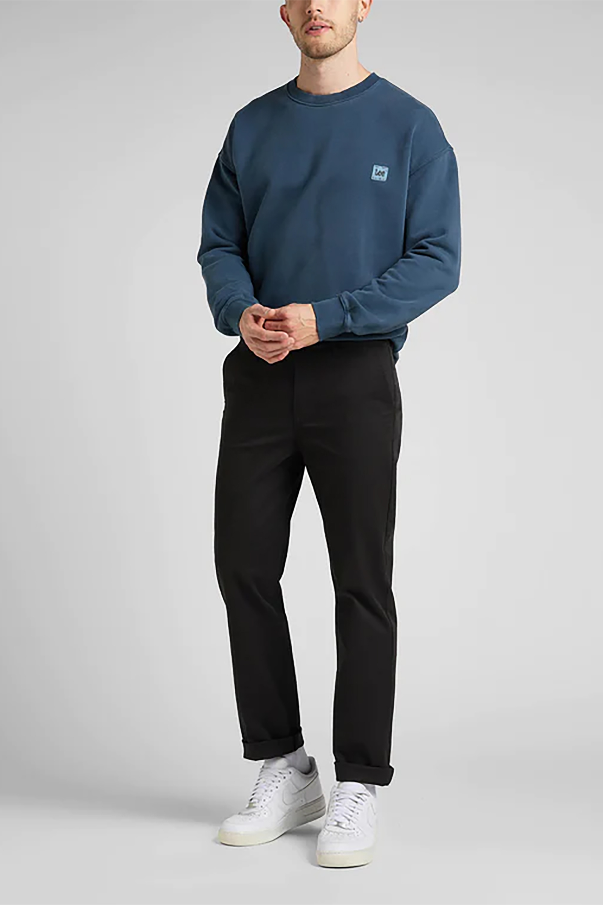 Lee® ανδρικό παντελόνι chino μονόχρωμο Regular Fit - L71FTY01 Μαύρο