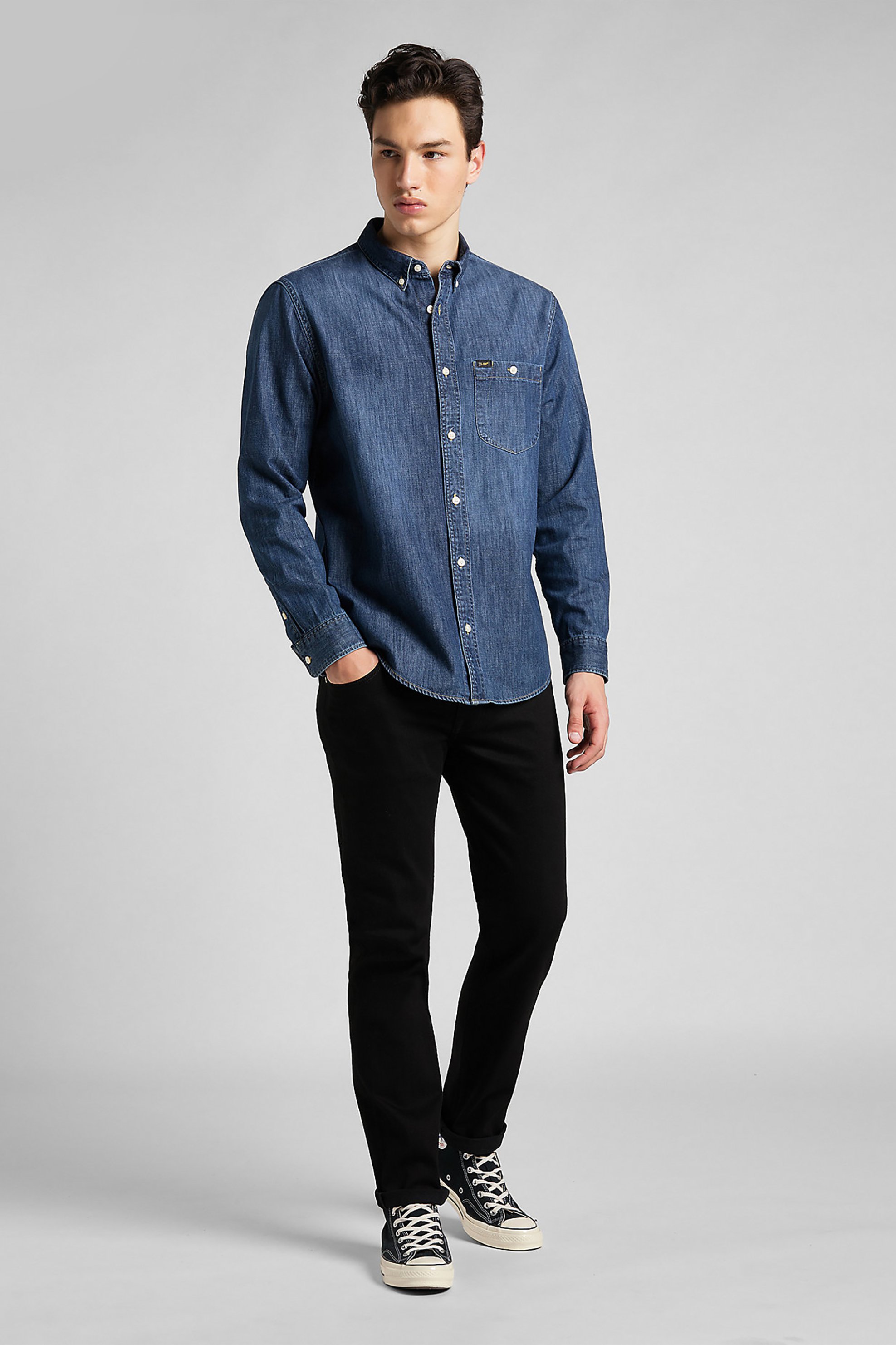 Lee ανδρικό τζιν παντελόνι πεντάτσεπο Slim Fit - L701HFAE Μαύρο