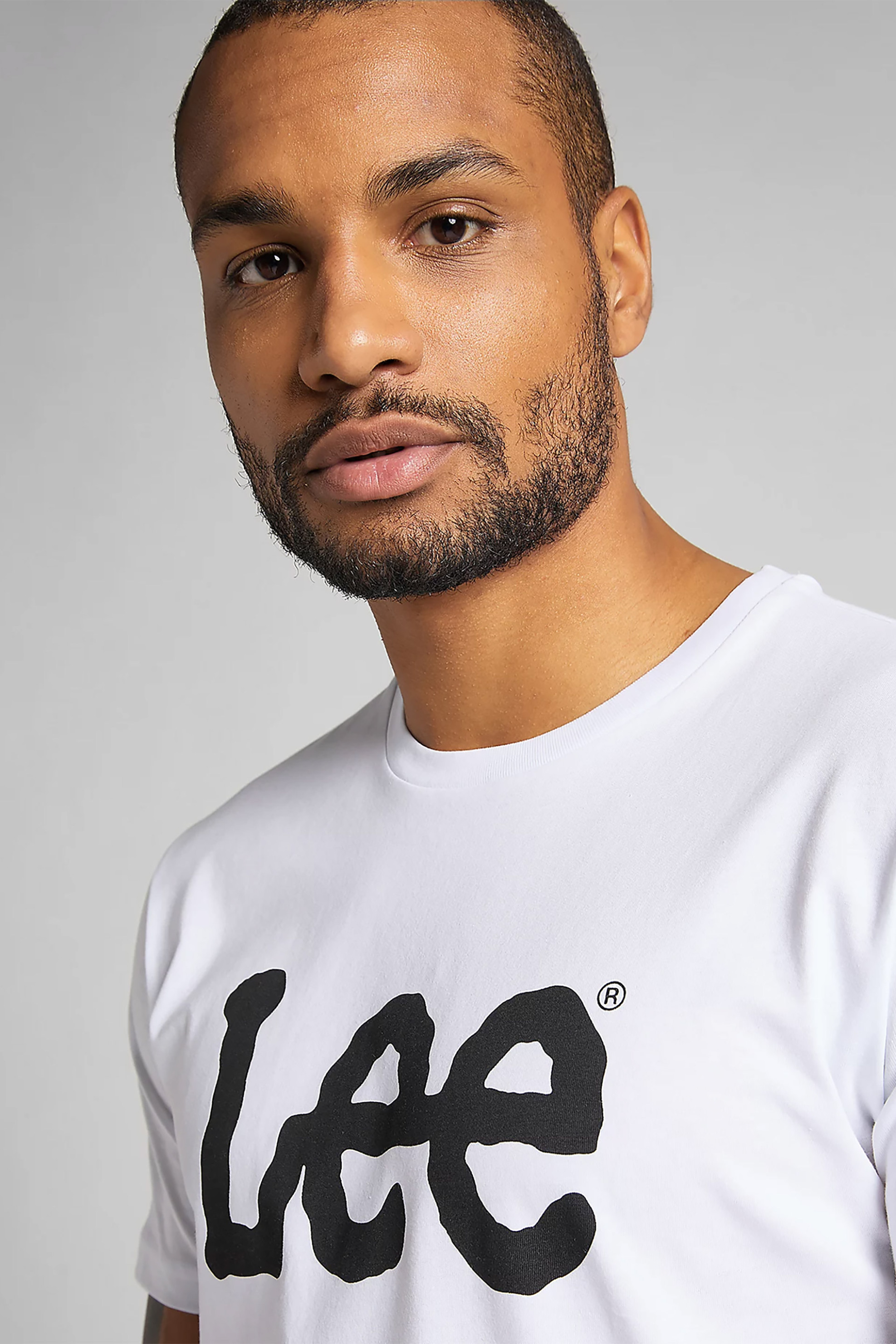 Lee® ανδρικό T-shirt με logo print και στρογγυλή λαιμόκοψη - L65QAI12 Λευκό φωτογραφία