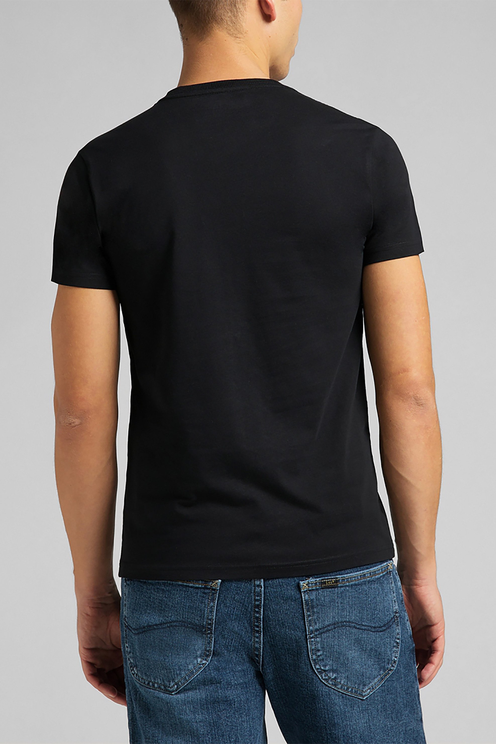 Lee Σετ Ανδρικά T-Shirt Μονόχρωμα με Στρογγυλή Λαιμόκοψη (2 Τεμάχια) - L680Cm01-** Μαύρο
