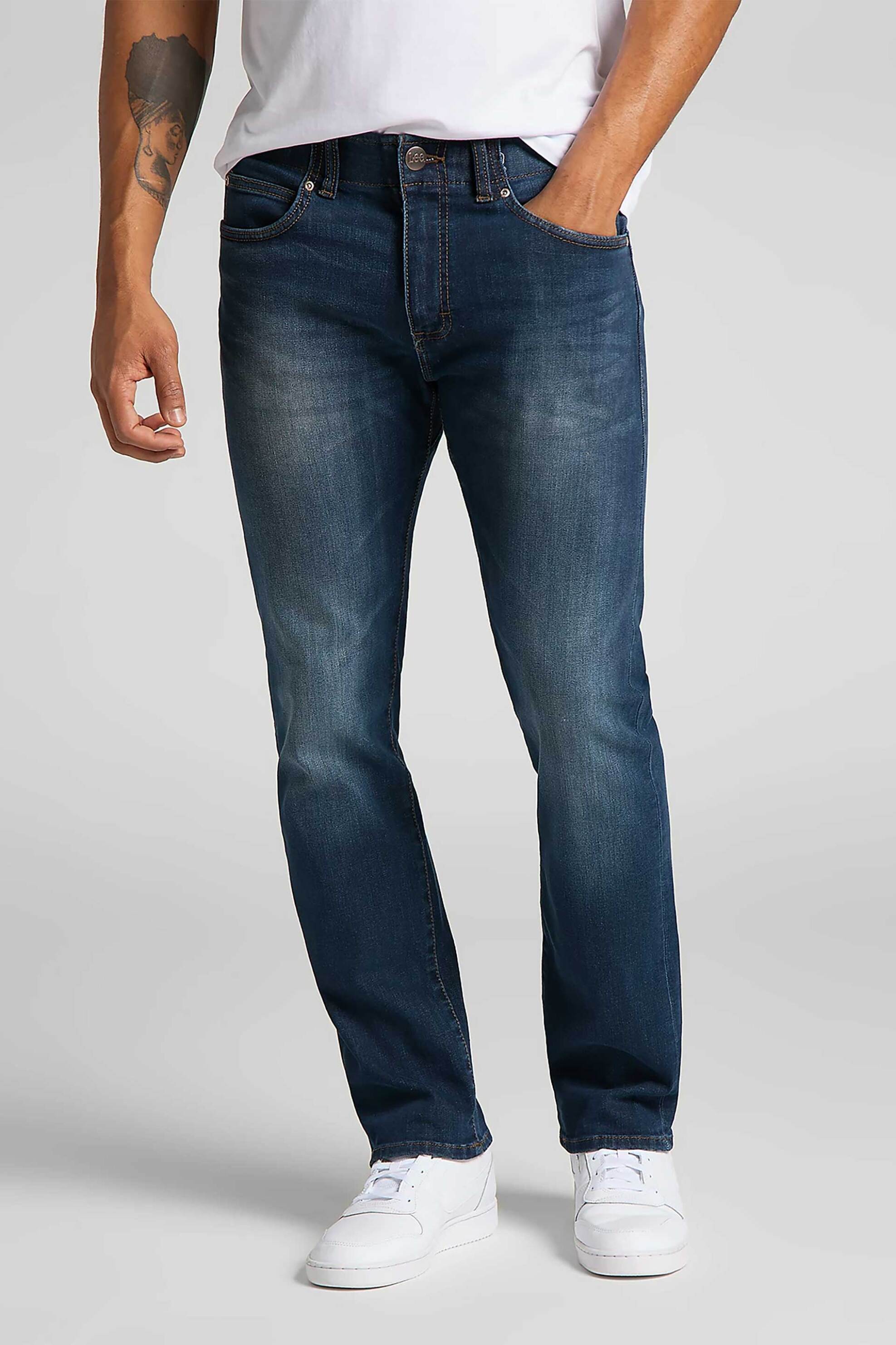 Lee® ανδρικό denim παντελόνι πεντάτσεπο Slim Fit "MVP" - L72ASOPC Denim Blue Σκούρο