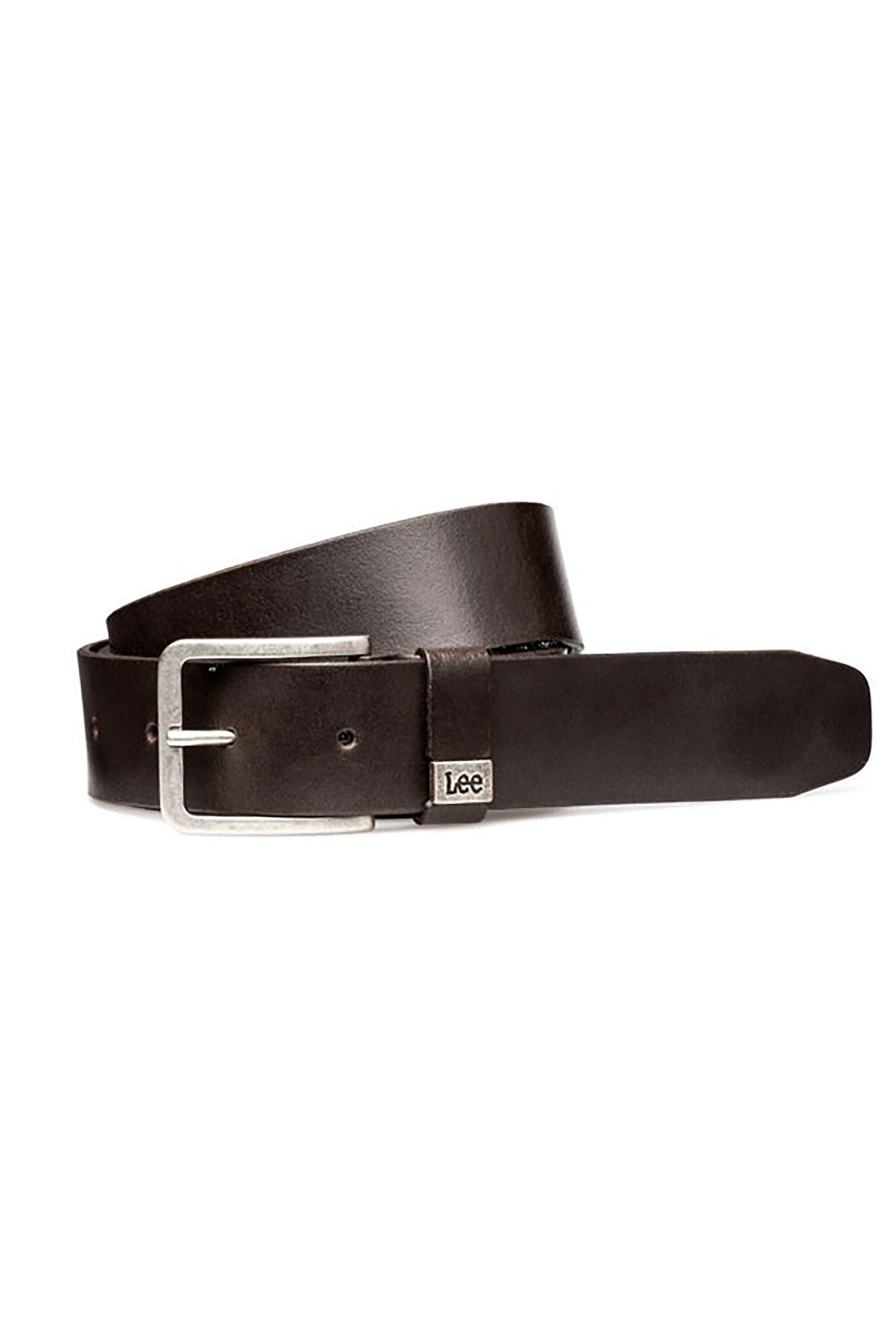 Lee® ανδρική δερμάτινη ζώνη με μεταλλική αγκράφα και λογότυπο - 112124607 Καφέ
