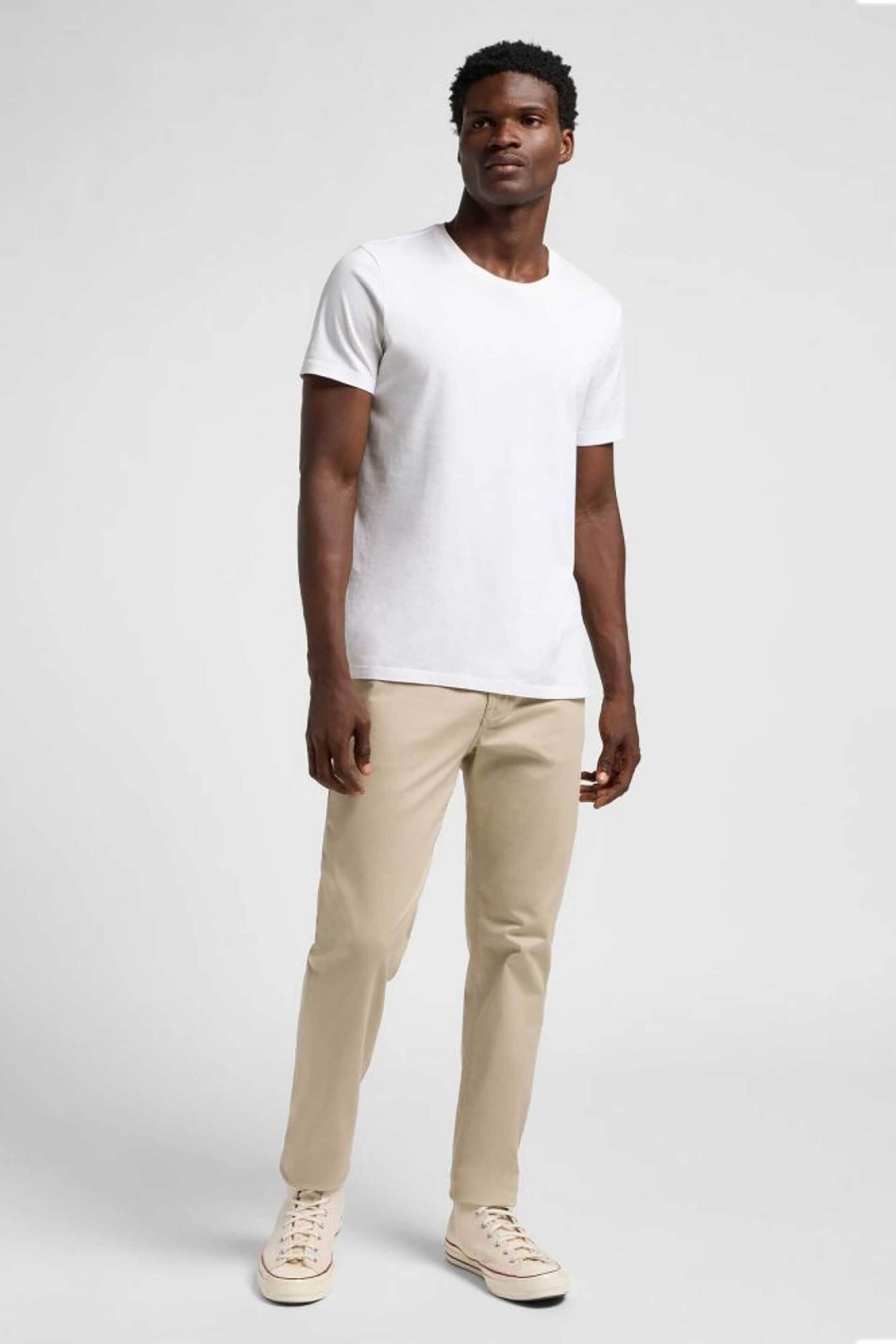 Lee® ανδρικό παντελόνι chino μονόχρωμο Slim Fit - 112342927 Εκρού