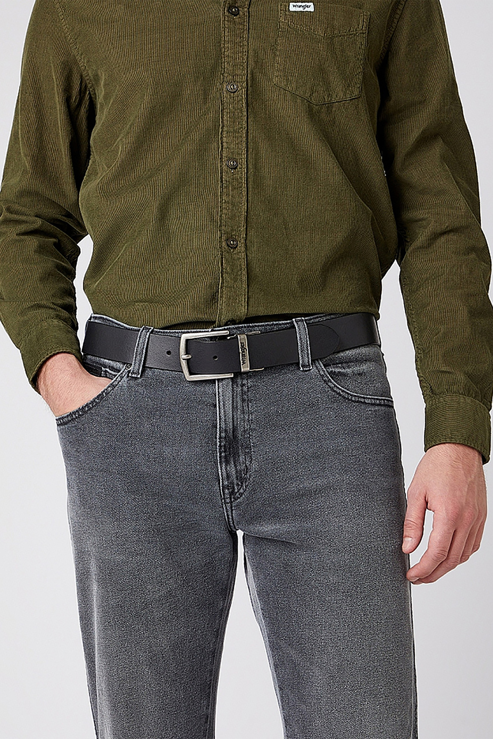 Wrangler® ανδρική ζώνη διπλής όψης με μεταλλική αγκράφα - W0E7US100 Μαύρο φωτογραφία