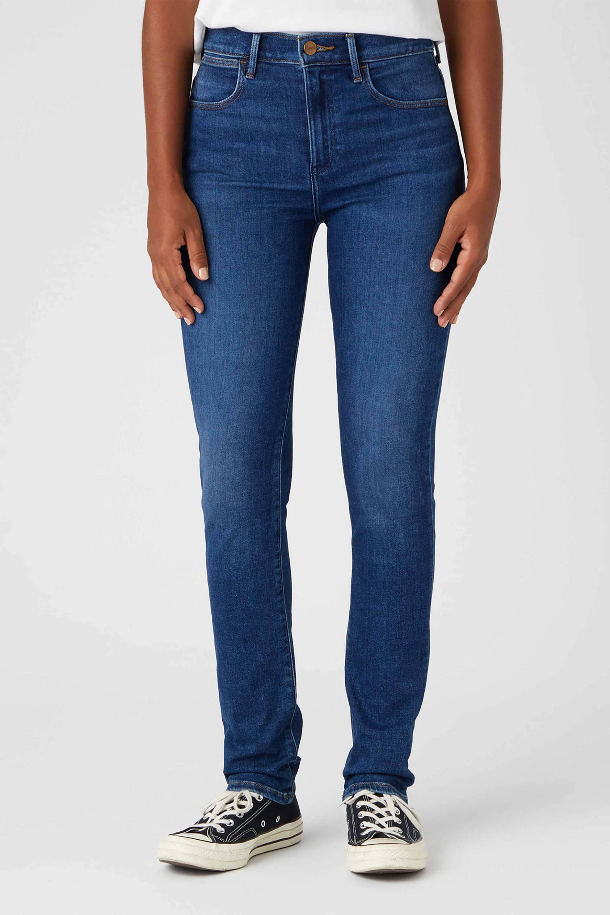 Wrangler® γυναικείο denim με logo patch Slim Fit - W26LZM23Z-** Denim Blue φωτογραφία