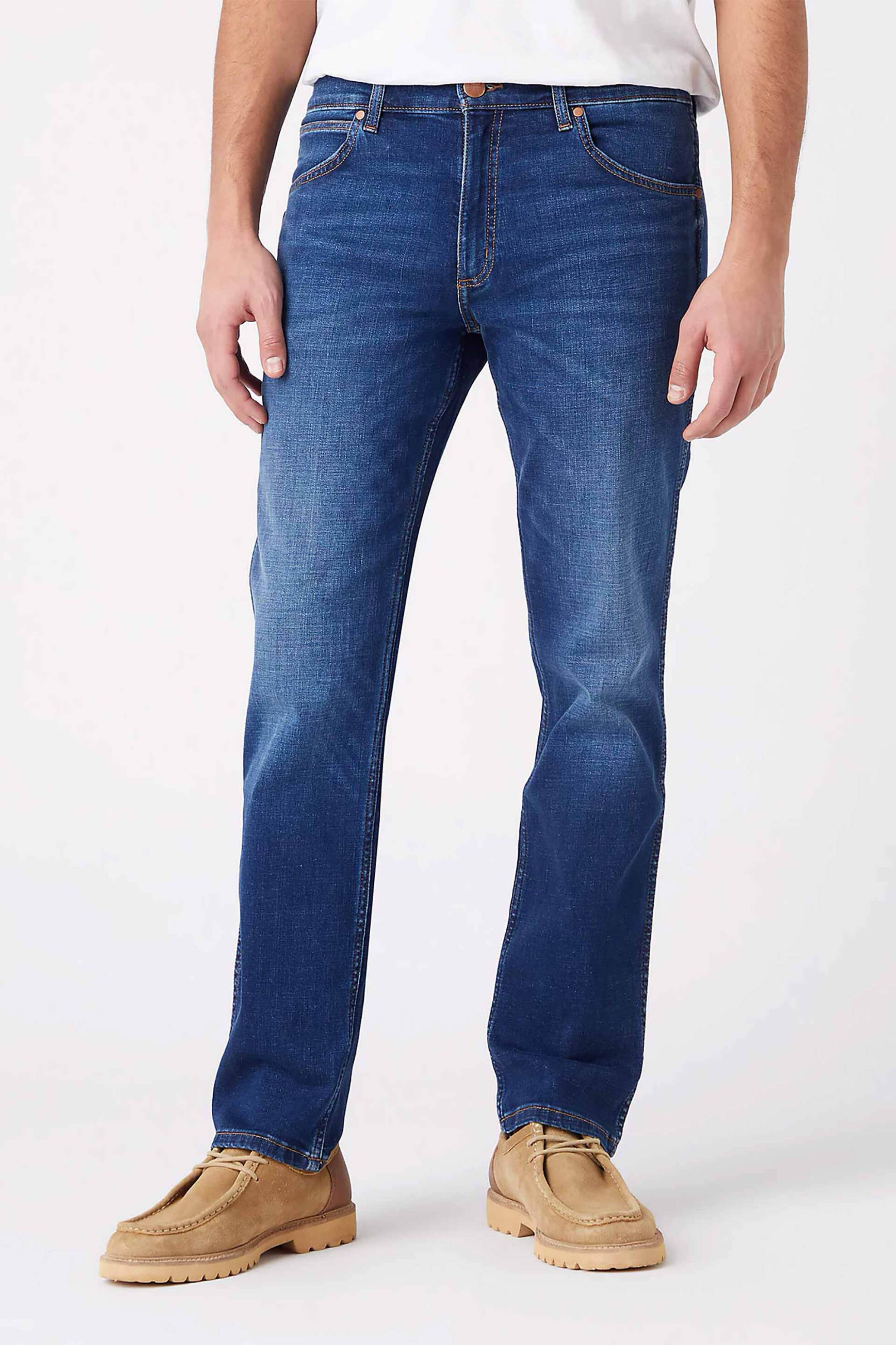 Wrangler ανδρικό denim παντελόνι με logo patch Regular Fit - W15QCJ027 Denim Blue φωτογραφία