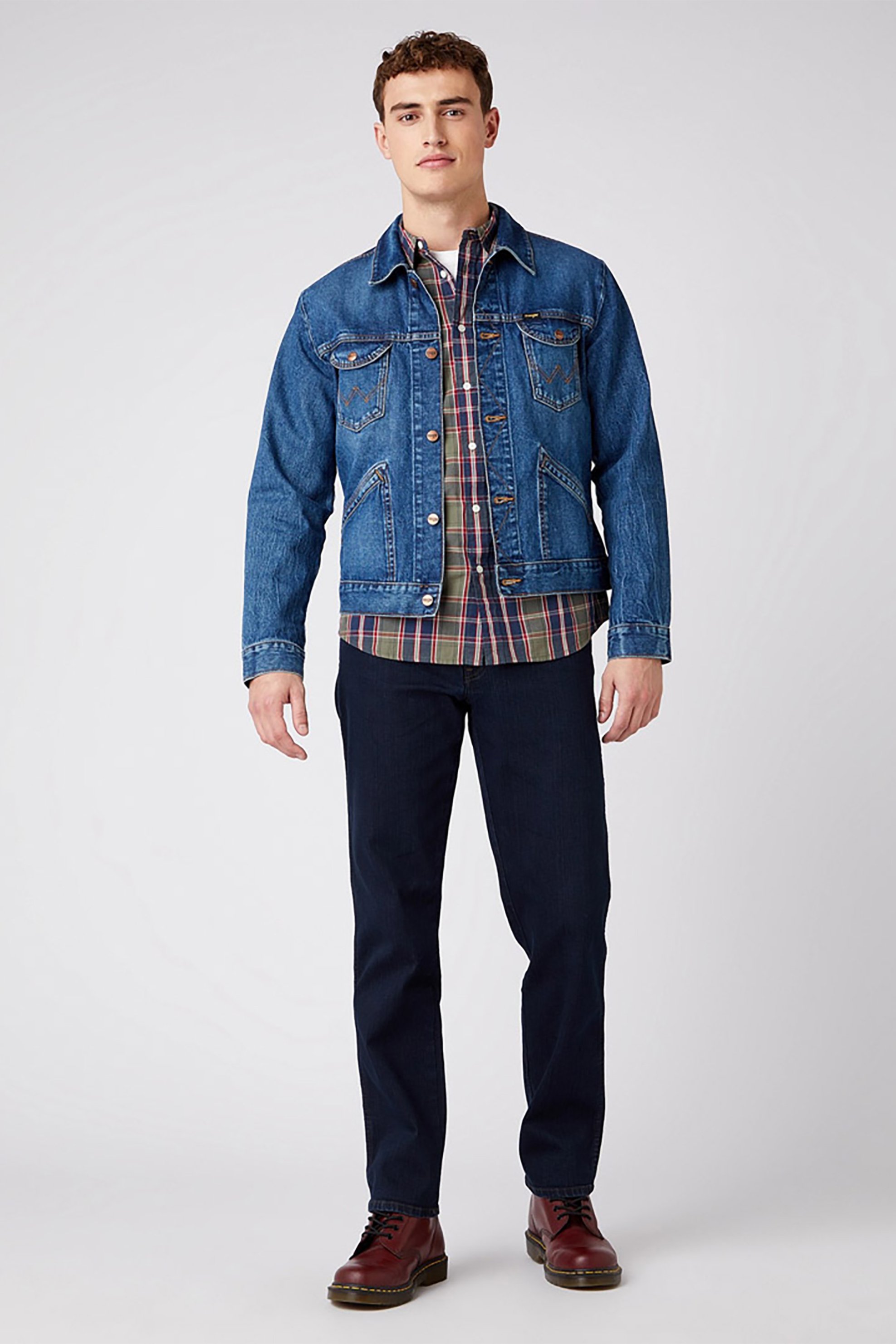 Wrangler ανδρικό denim παντελόνι πεντάτσεπο "Texas" - W12175001 Denim Blue Σκούρο