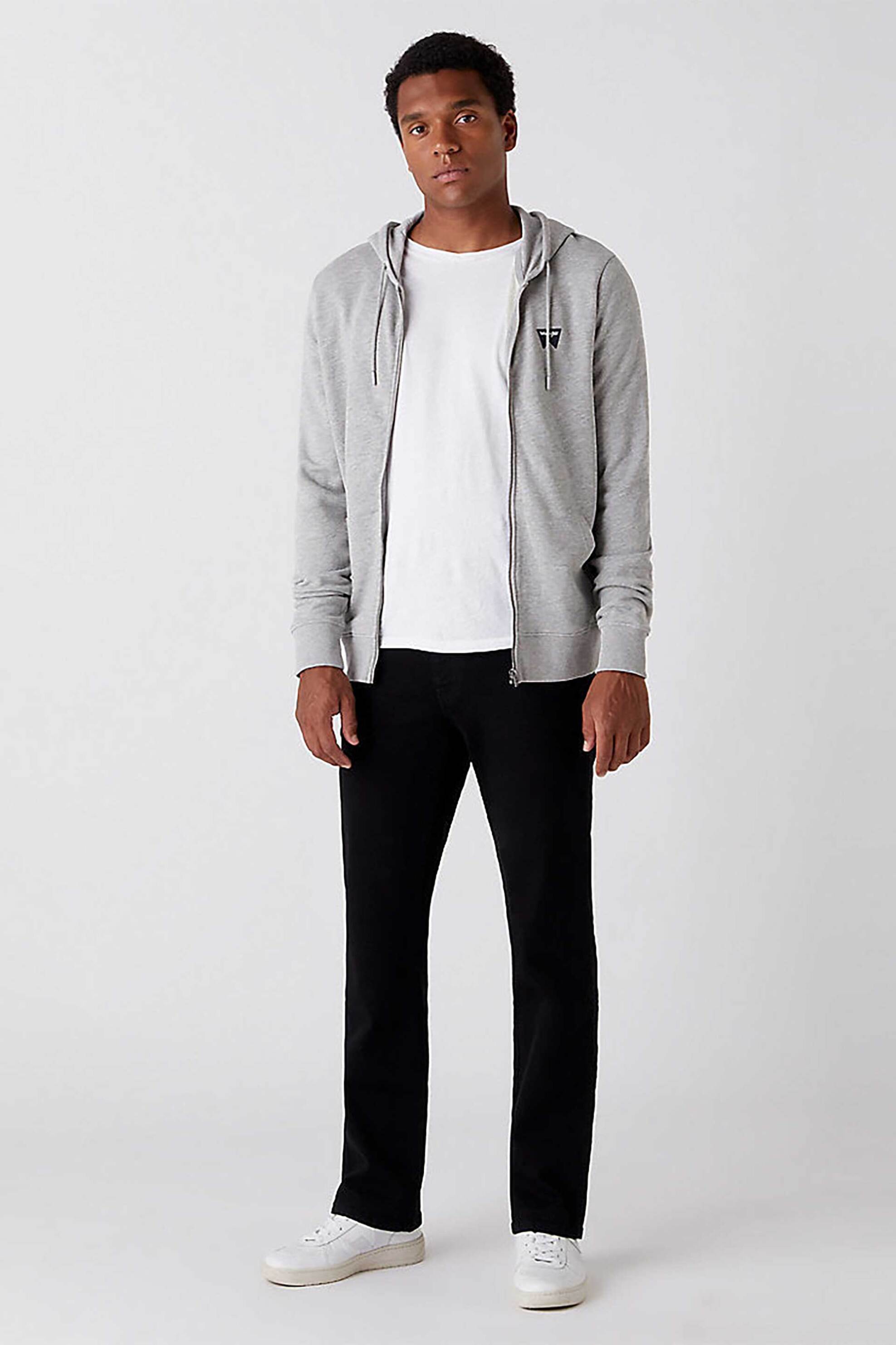 WRANGLER Wrangler® ανδρικό τζιν παντελόνι μονόχρωμο με logo patches πεντάτσεπο "Texas" - W12109004 Μαύρο