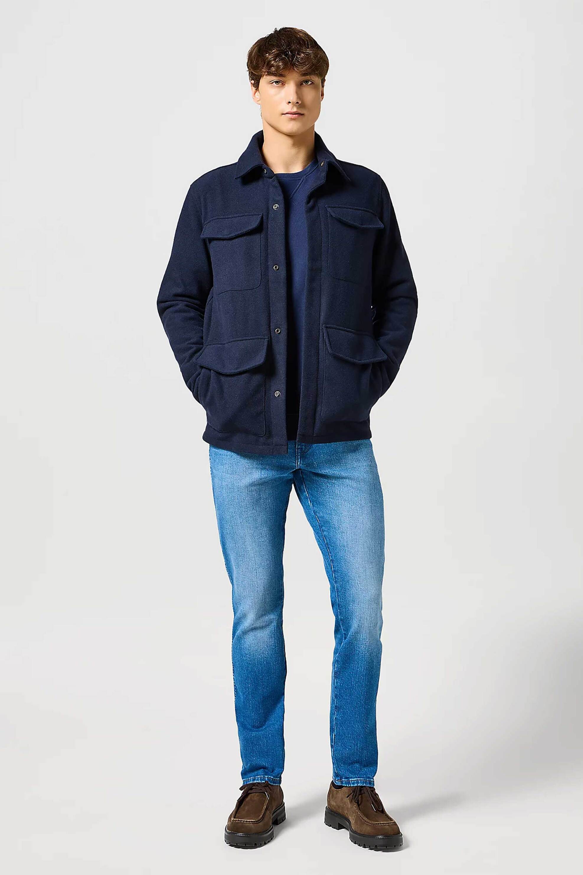 WRANGLER Wrangler® ανδρικό τζιν παντελόνι πεντάτσεπο Slim Fit "Texas" - 112356813 Denim Blue