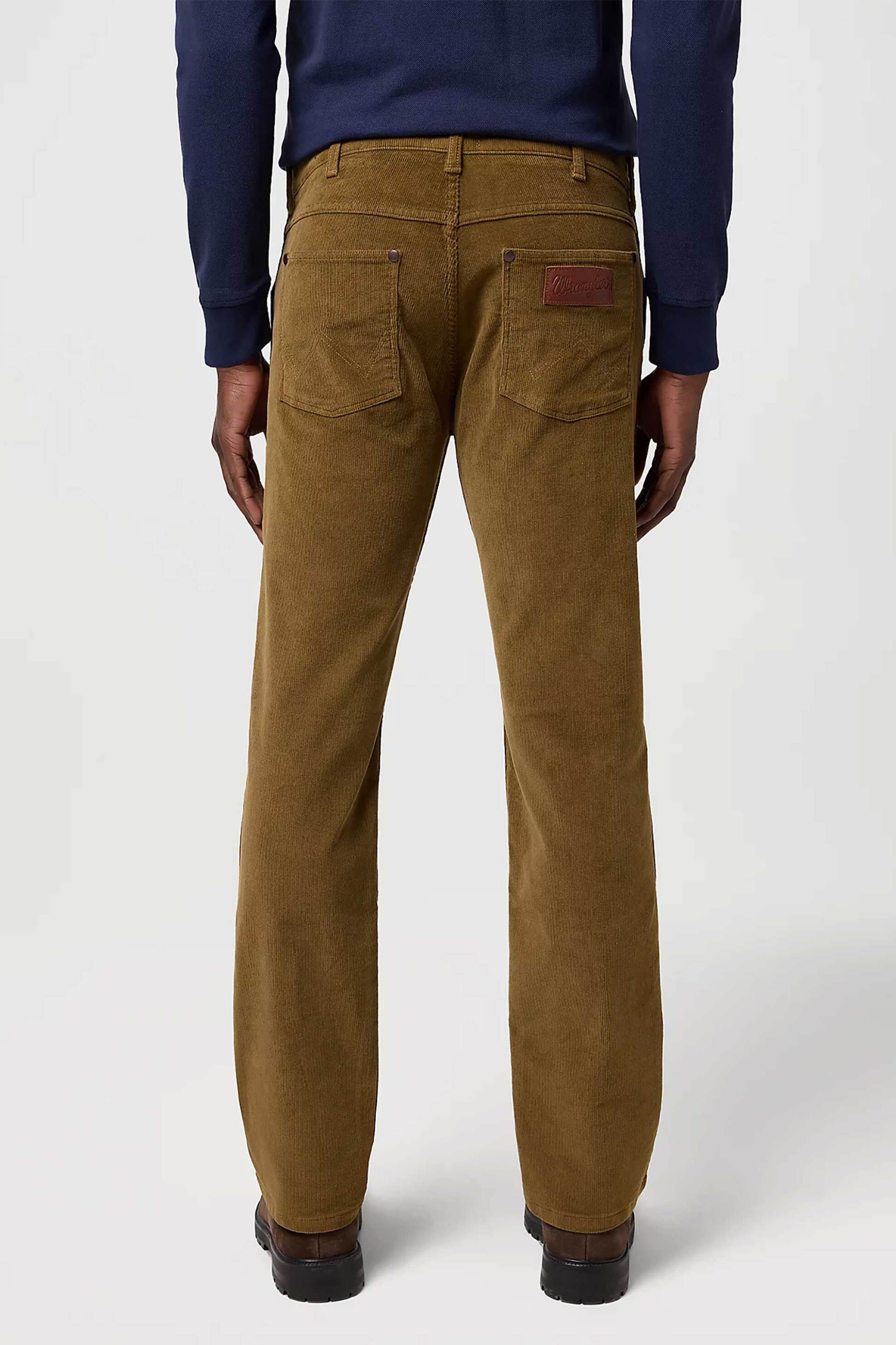 Wrangler® ανδρικό κοτλέ παντελόνι πεντάτσεπο Straight Fit "Greensboro" - 112370845 Καφέ φωτογραφία