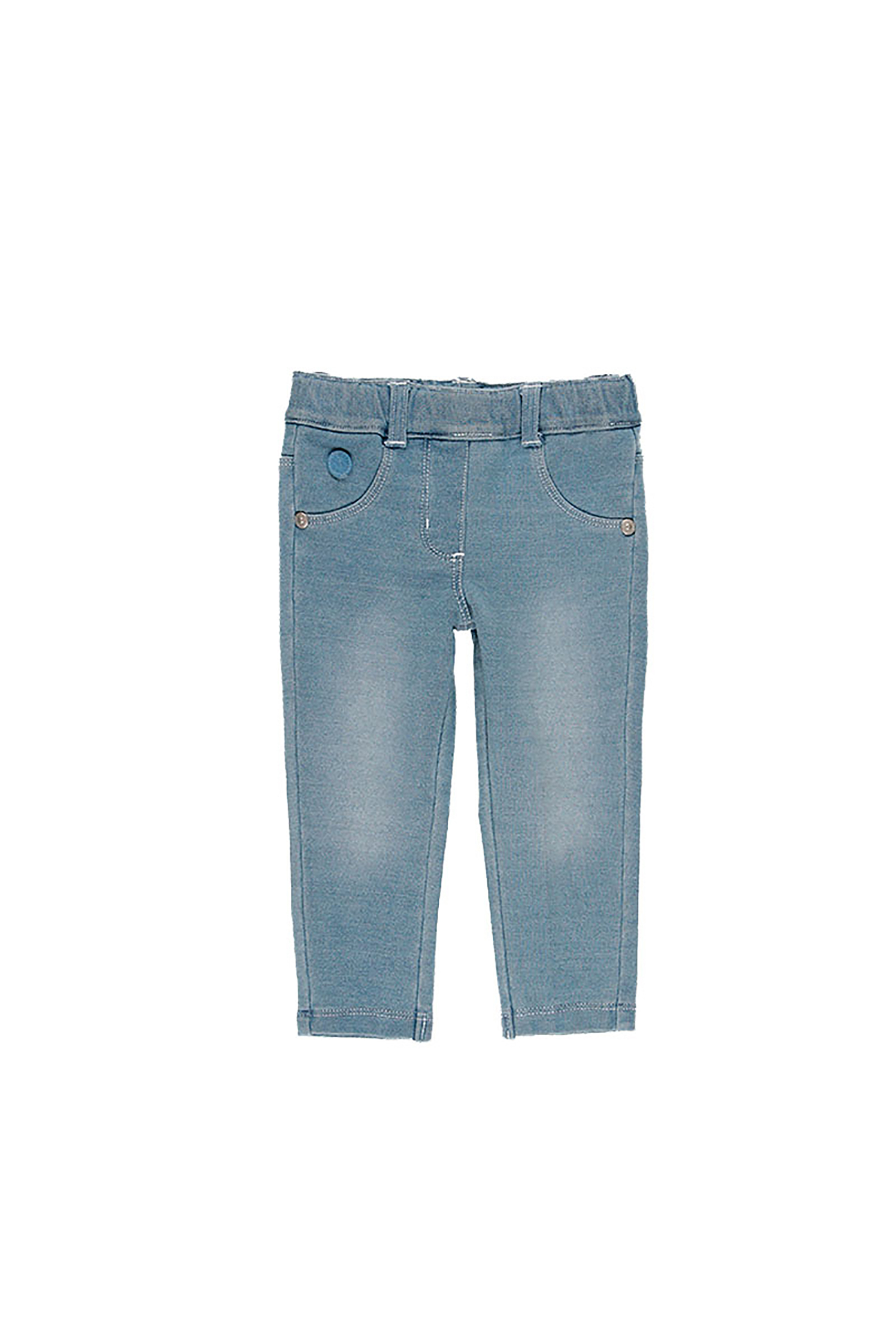 Boboli παιδικό παντελόνι τζην με ελαστική μέση και ξεβαμμένη όψη (18 μηνών-6 ετών) - 290001 Denim Blue Ανοιχτό