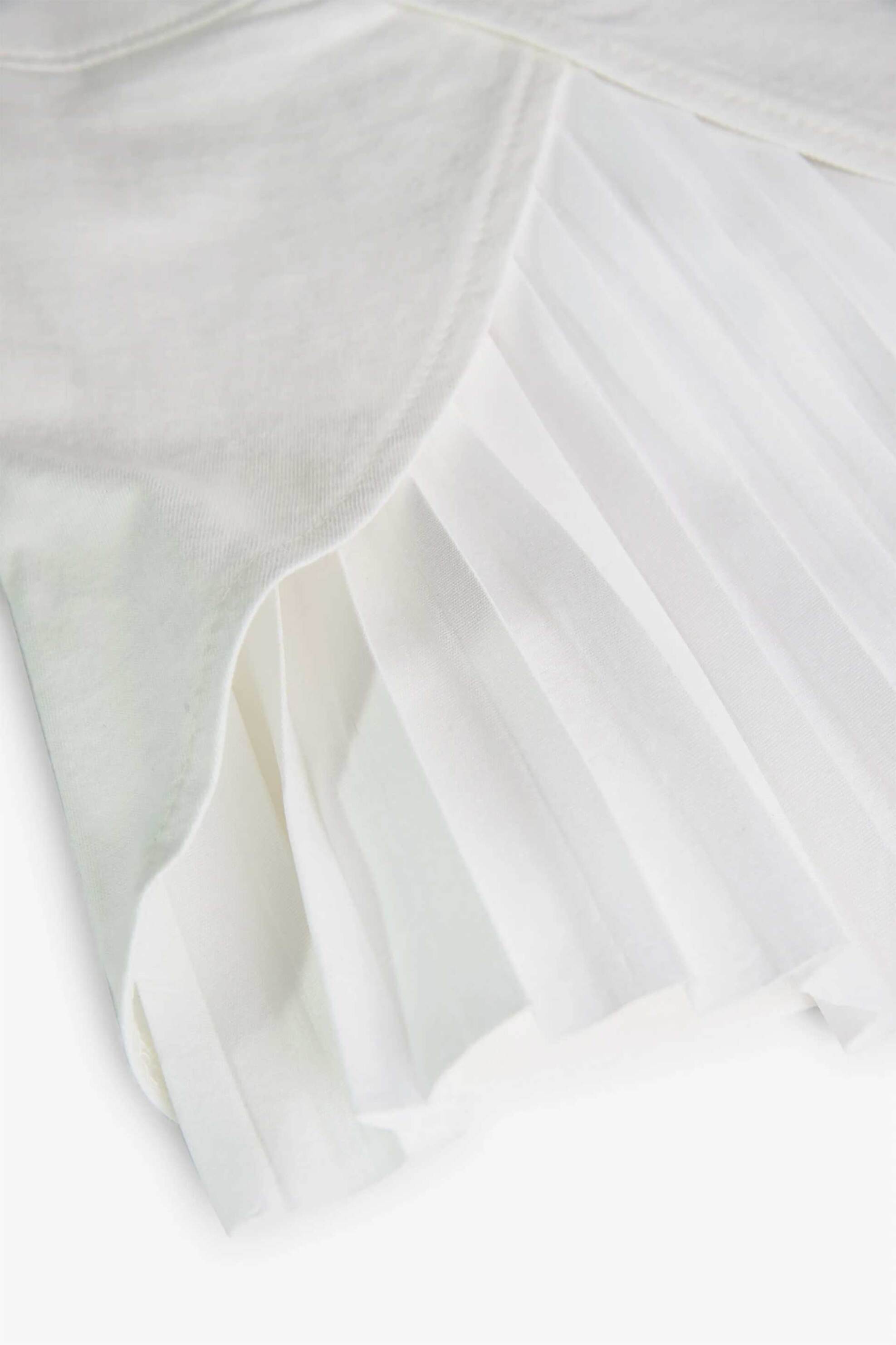 Boboli Παιδικό T-Shirt με Print Και Πλισέ Λεπτομέρεια - 238047 Λευκό