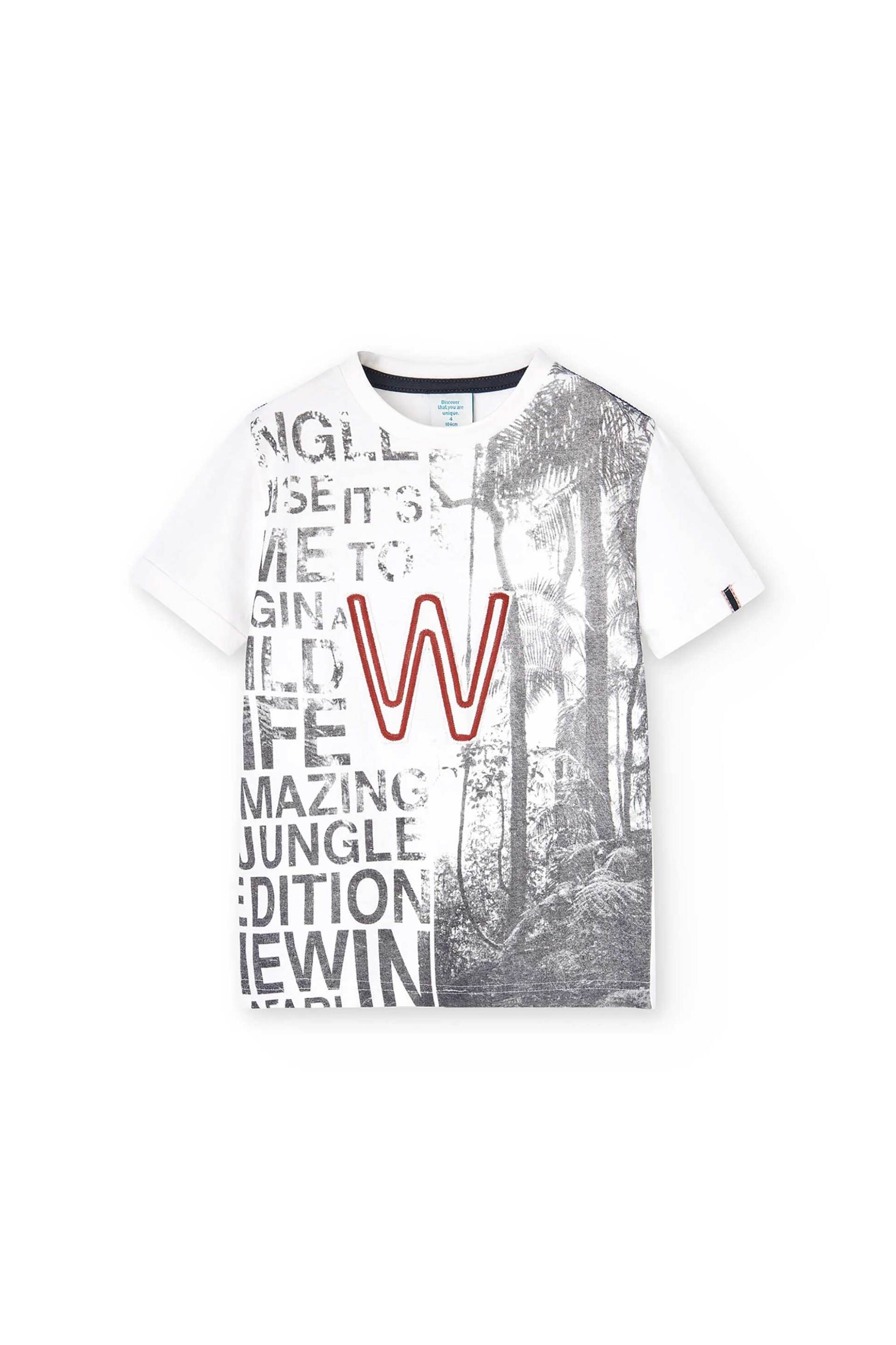 Boboli παιδικό T-Shirt με print - 518048 Λευκό