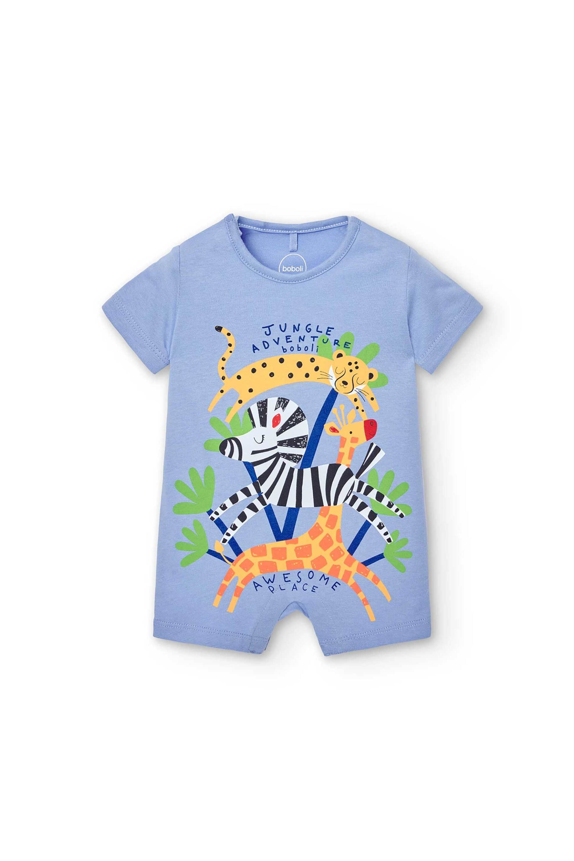 Boboli βρεφικό φορμάκι με animal print - 128214 Λιλά