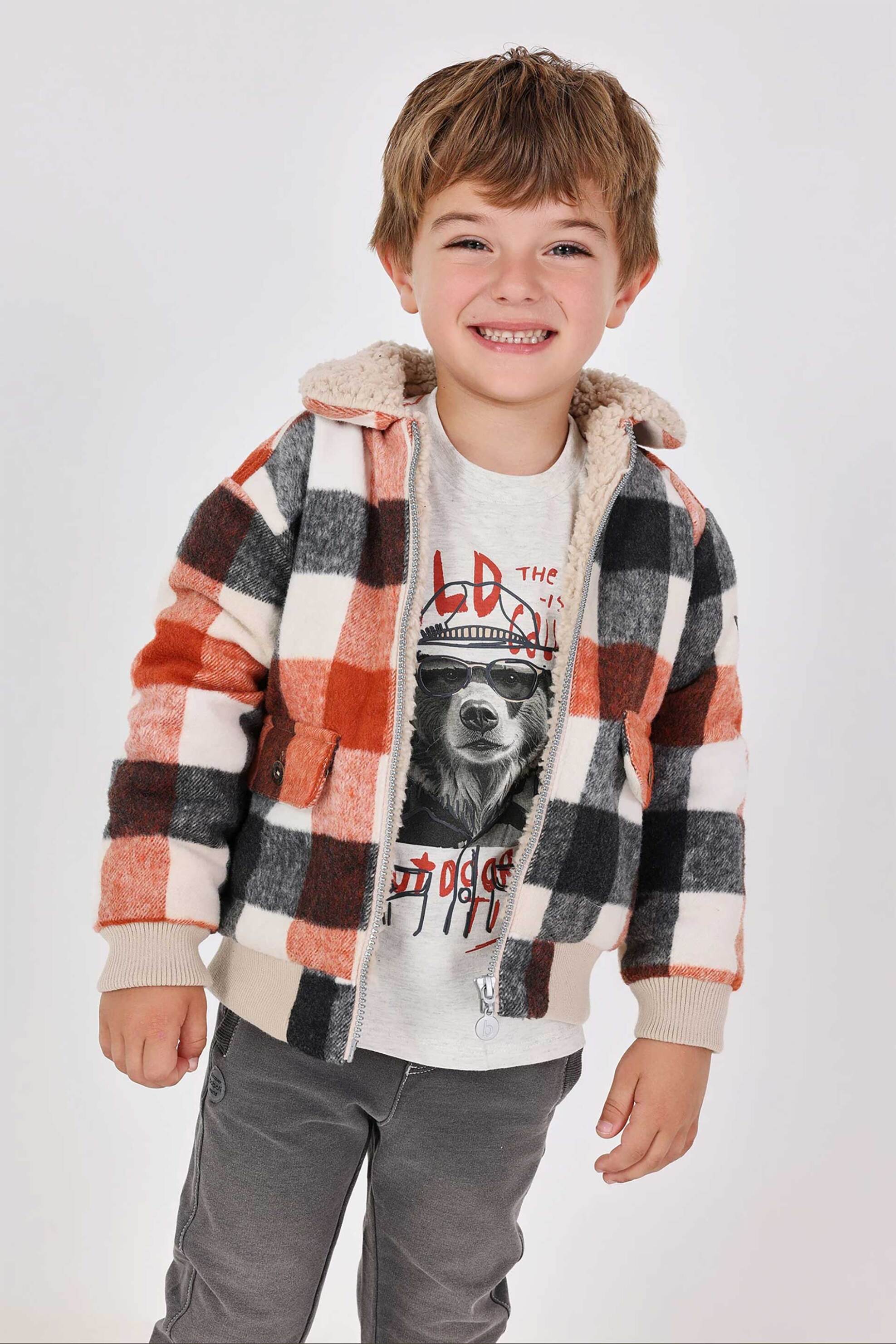 Boboli παιδικό jacket με καρό σχέδιο και επένδυση από faux γούνα - 312163 Πολύχρωμο