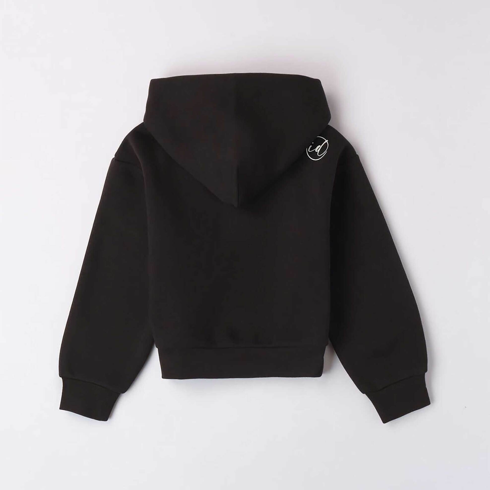 iDo παιδική βαμβακερή ζακέτα φούτερ με κουκούλα και contrast lettering και logo print - 4.7859/00 Μαύρο φωτογραφία