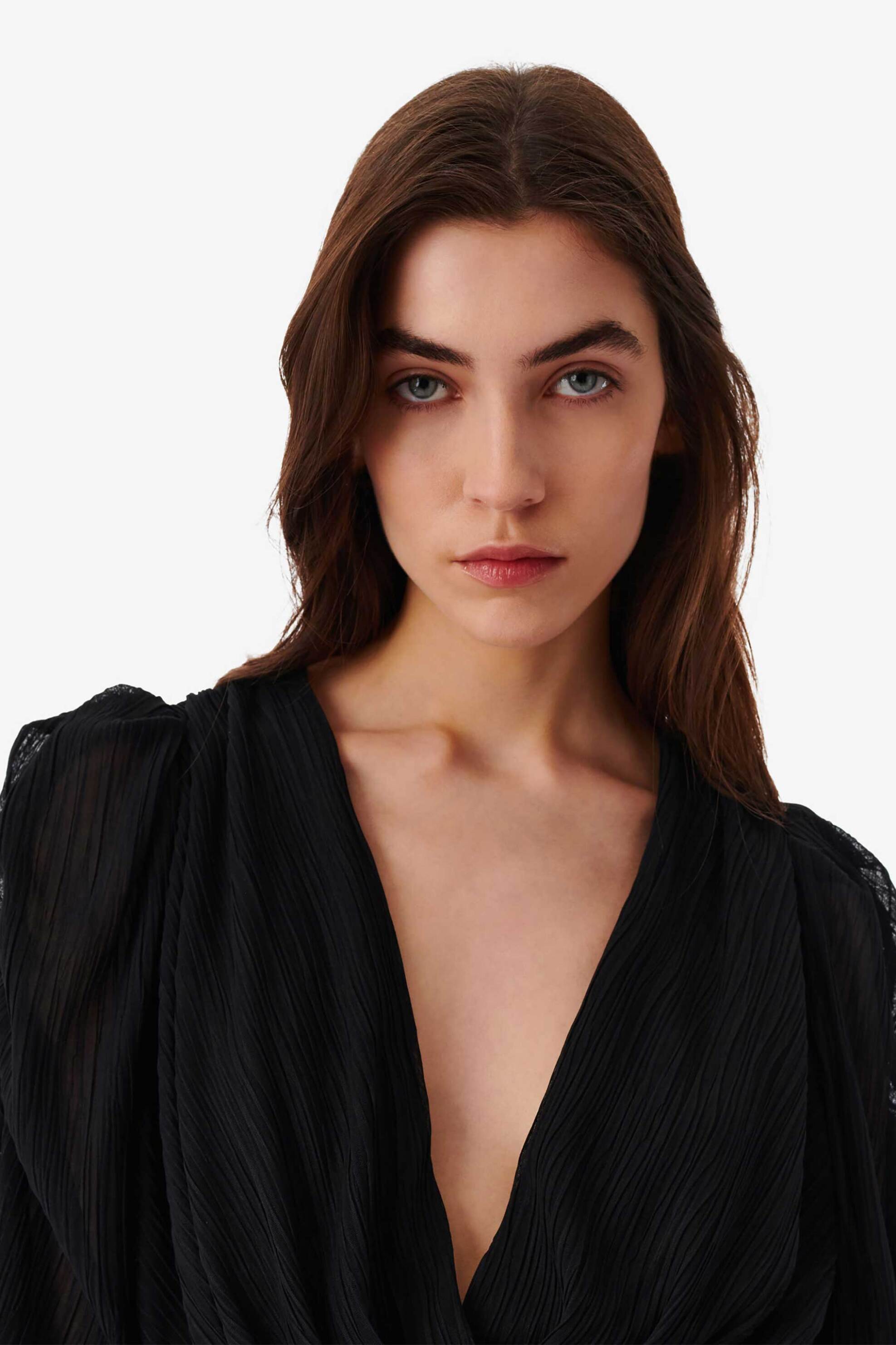 Iro γυναικείο crop top με ανοιχτό V "Amili" - WP16AMILI Μαύρο φωτογραφία