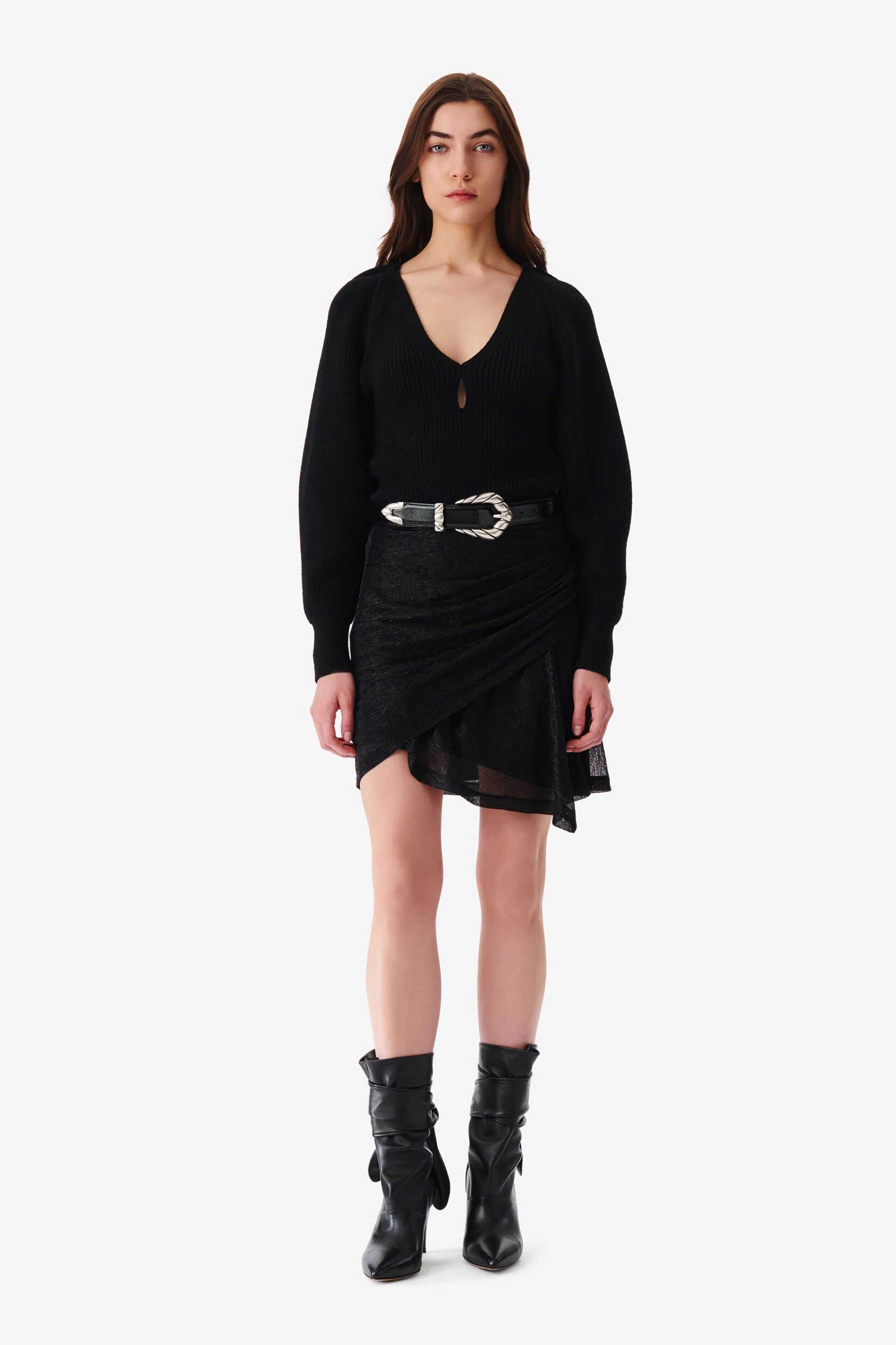 Iro γυναικεία mini ντραπέ φούστα lurex "Nuda" - WP31NUDA Μαύρο