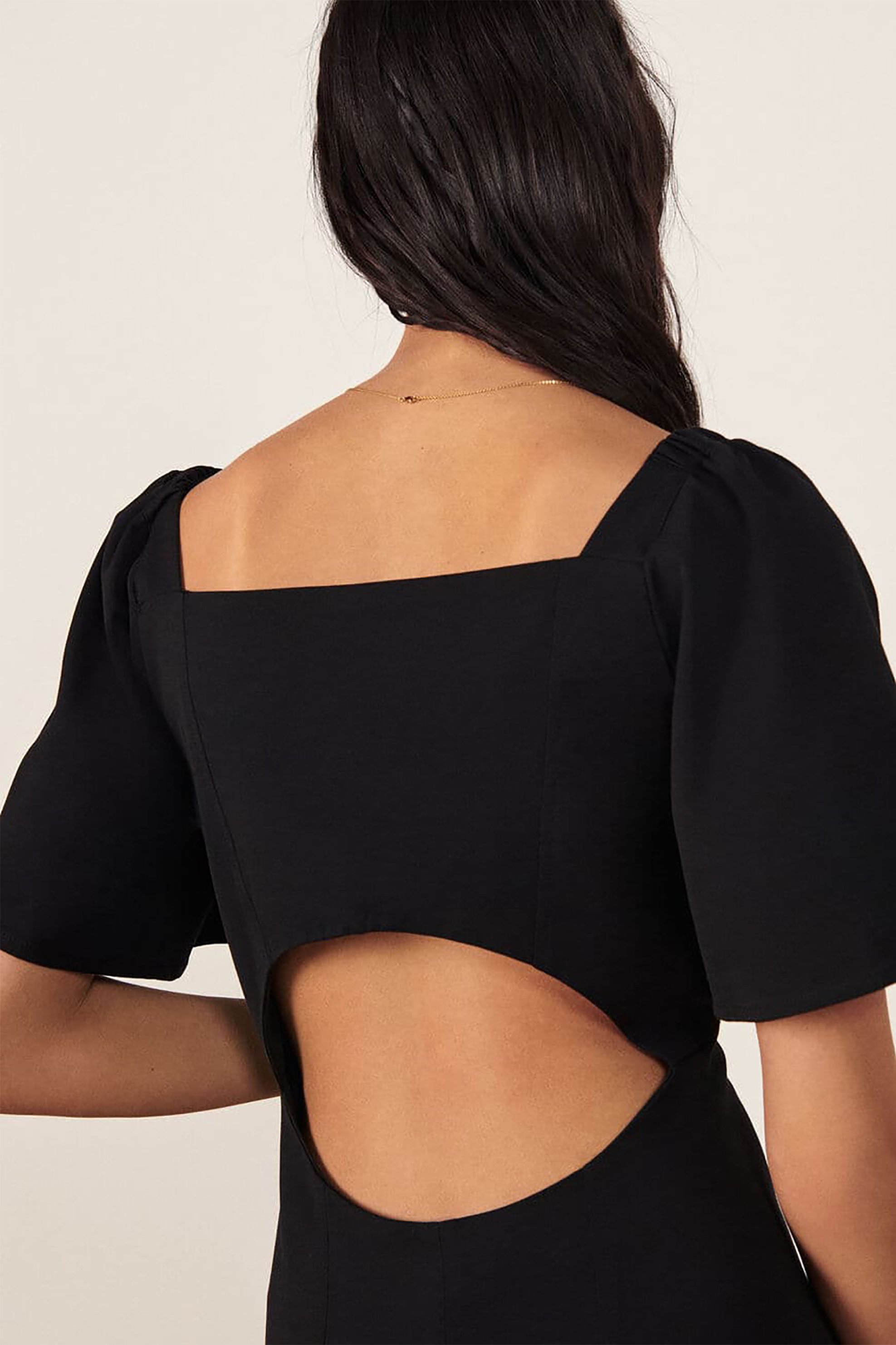 BA&SH ba&sh γυναικείο midi φόρεμα μονόχρωμο Slim Fit "Romea" - 1E22ROME Μαύρο - 4