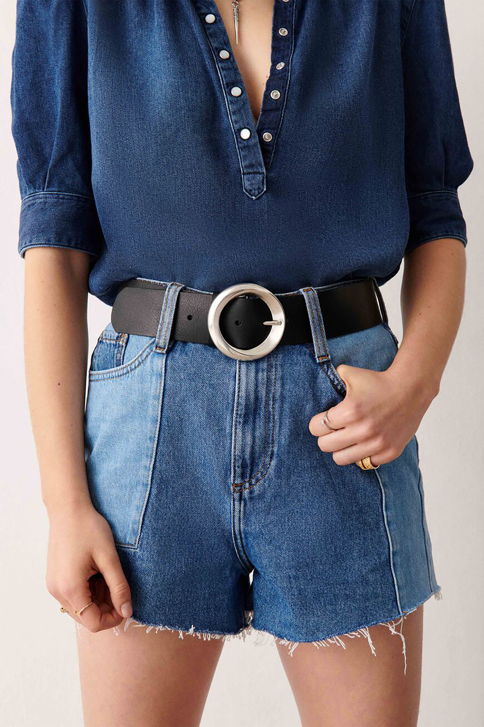 BA&SH ba&sh γυναικείο denim σορτς πεντάτσεπο με ξέφτια - 1E22QUIT Μπλε