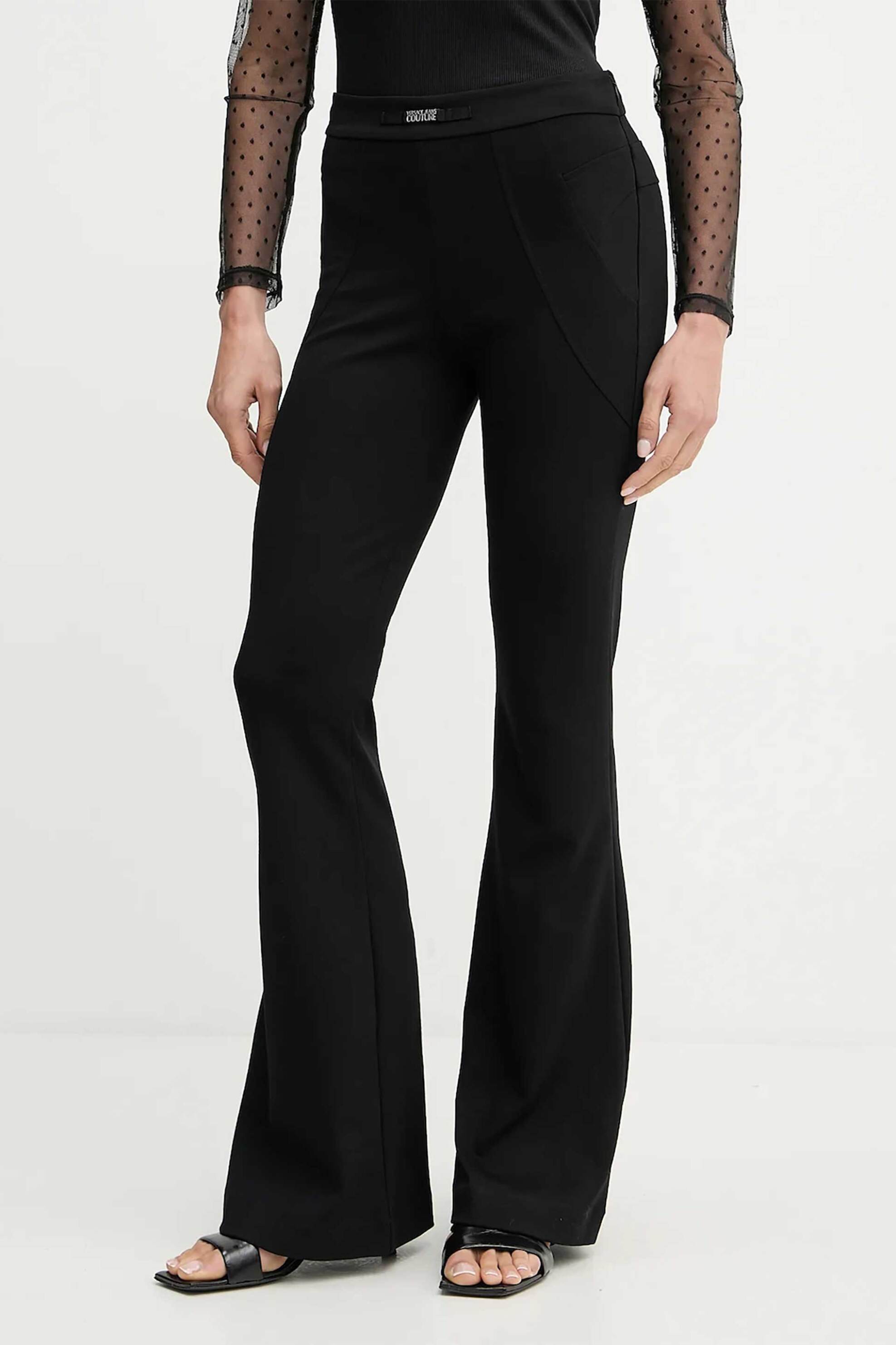 Versace Jeans Couture γυναικείο παντελόνι Flared - 79HAA105J0092 Μαύρο