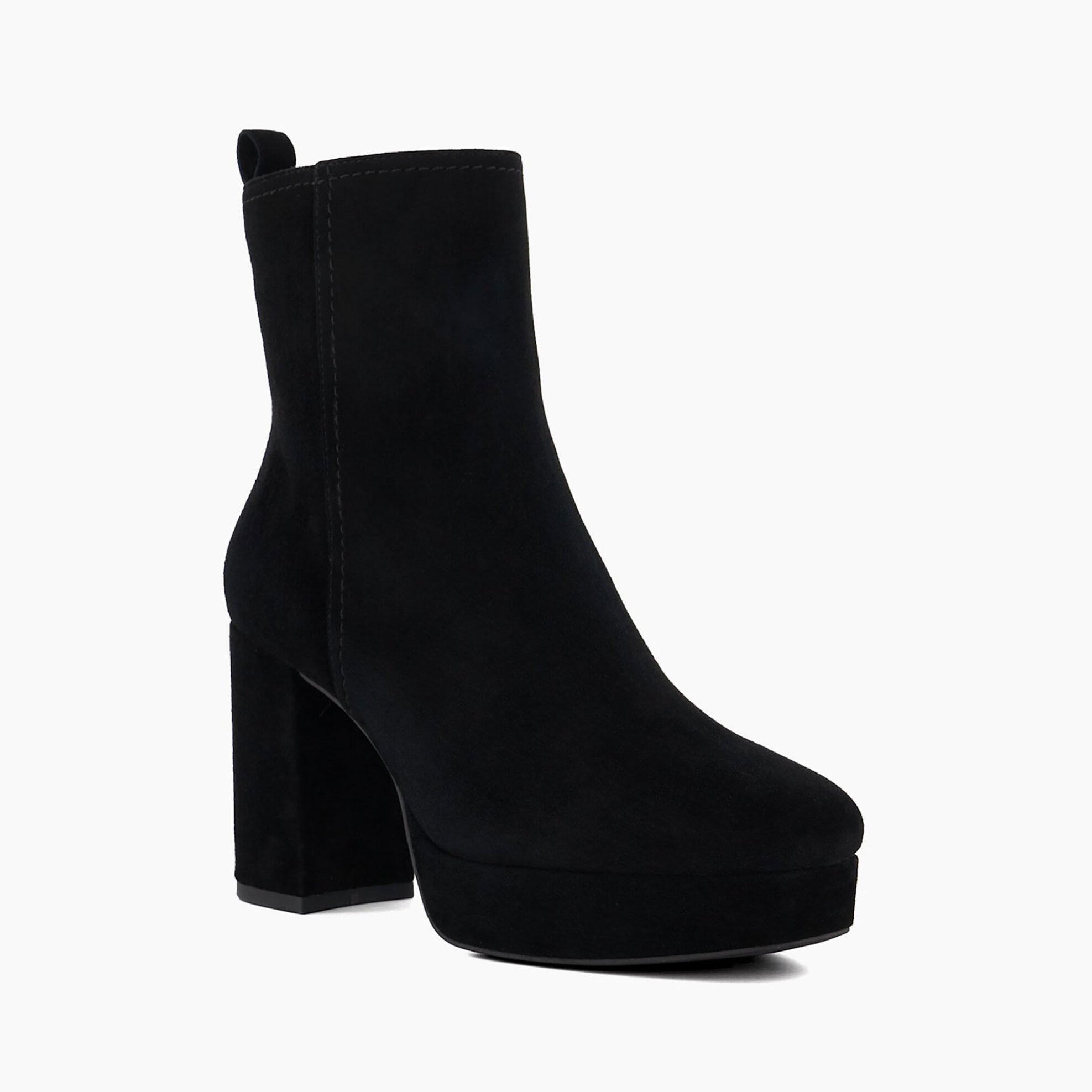 DUNE LONDON Dune London γυναικεία μποτάκια από δέρμα suede μονόχρωμα με μονόγραμμα πίσω "Oona" - 0091500620025 Μαύρο - 3