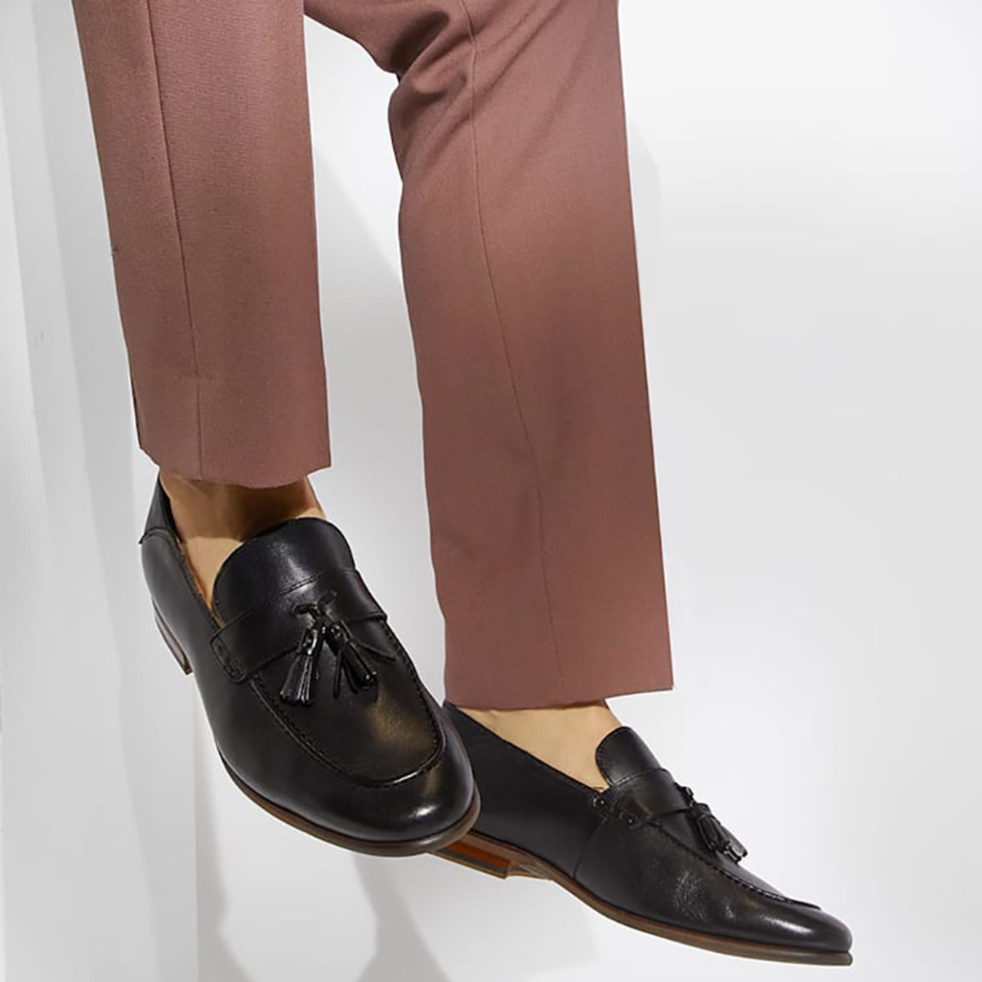 Dune London ανδρικά loafers δερμάτινα με διακοσμητικό φουντάκι "Support" - 0279509520045 Μαύρο φωτογραφία